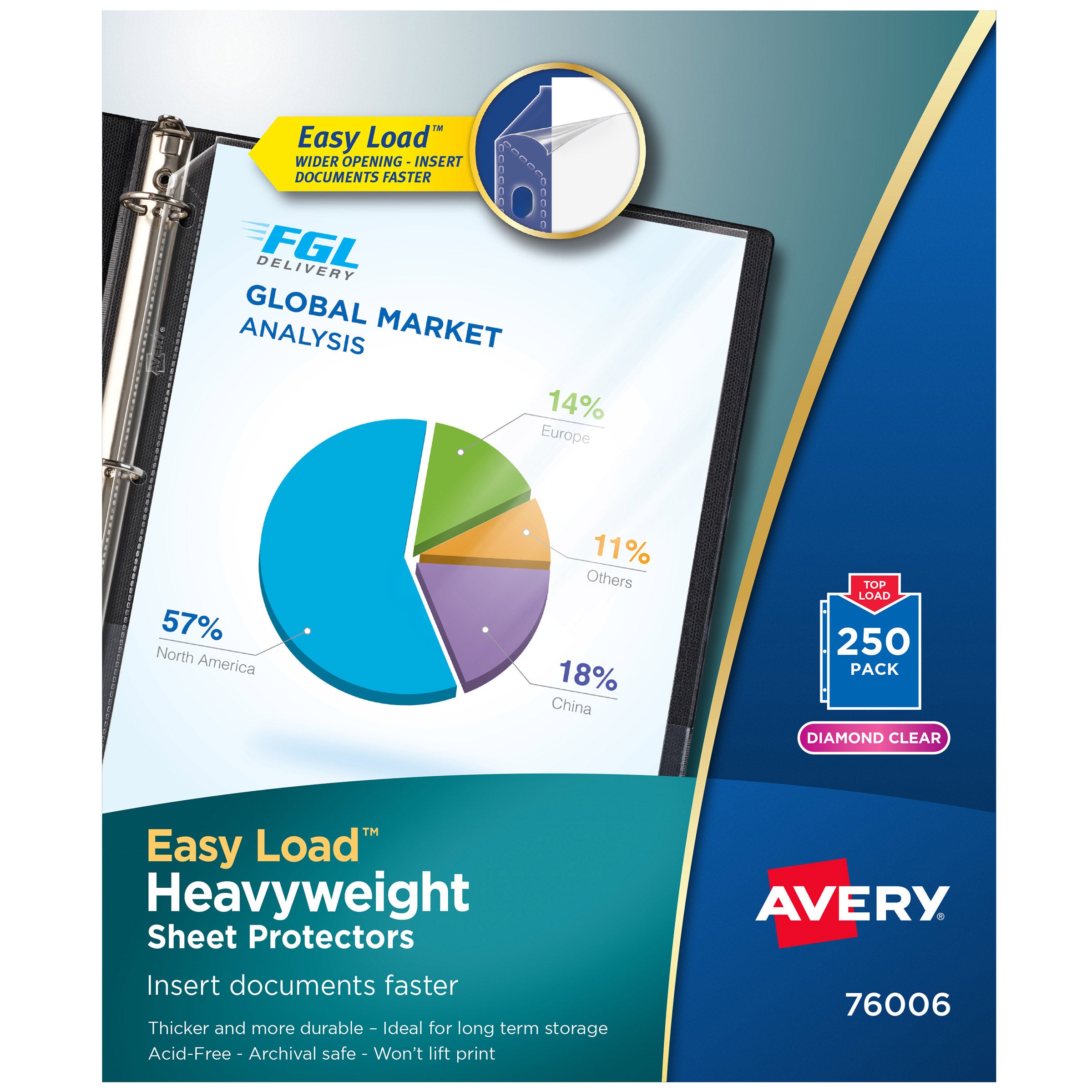 AVERY HEAVYWEIGHT CLEAR SHEET PROTECTOR 250 CT