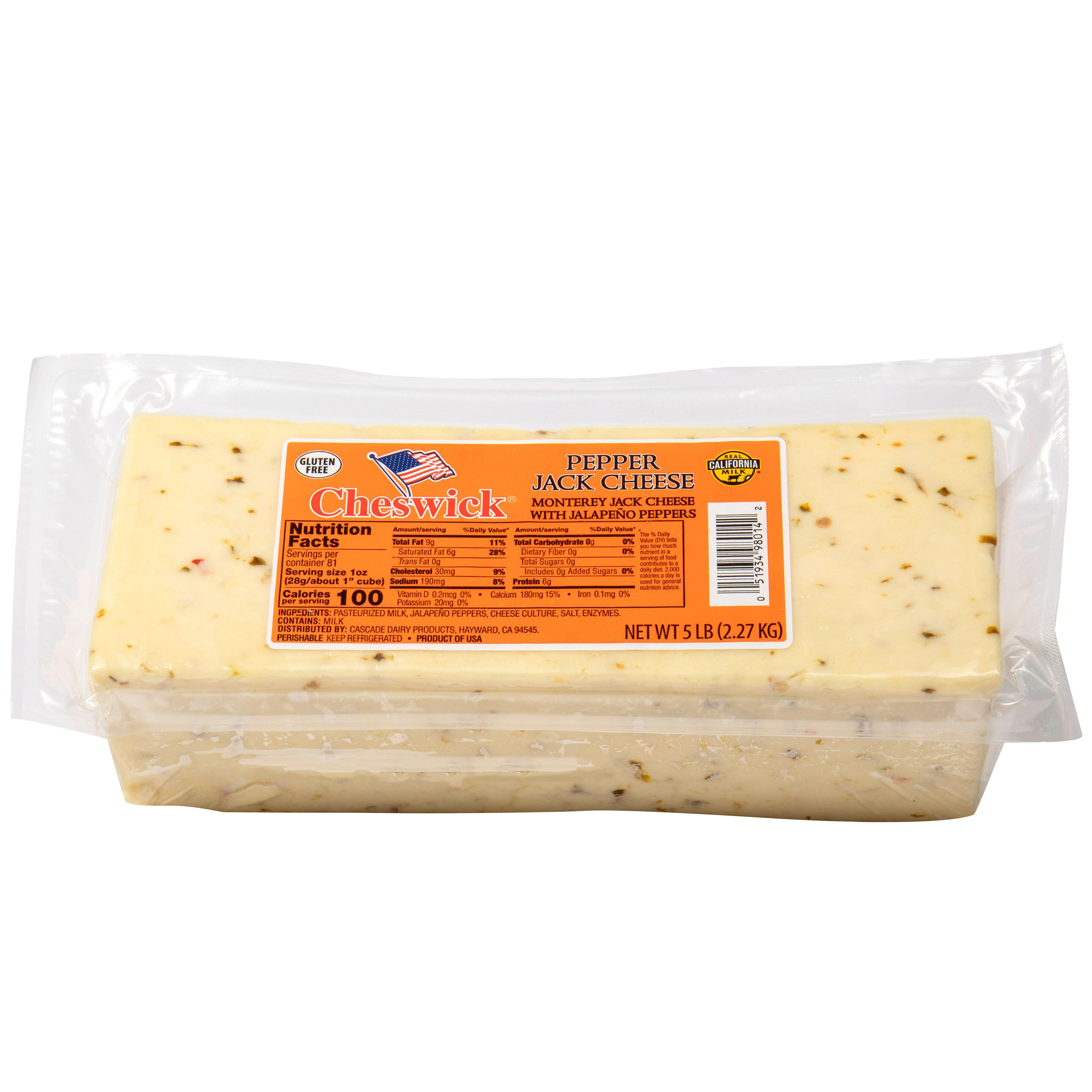 CHESWICK PEPPER JACK CHEESE 5 LBS - Image 1