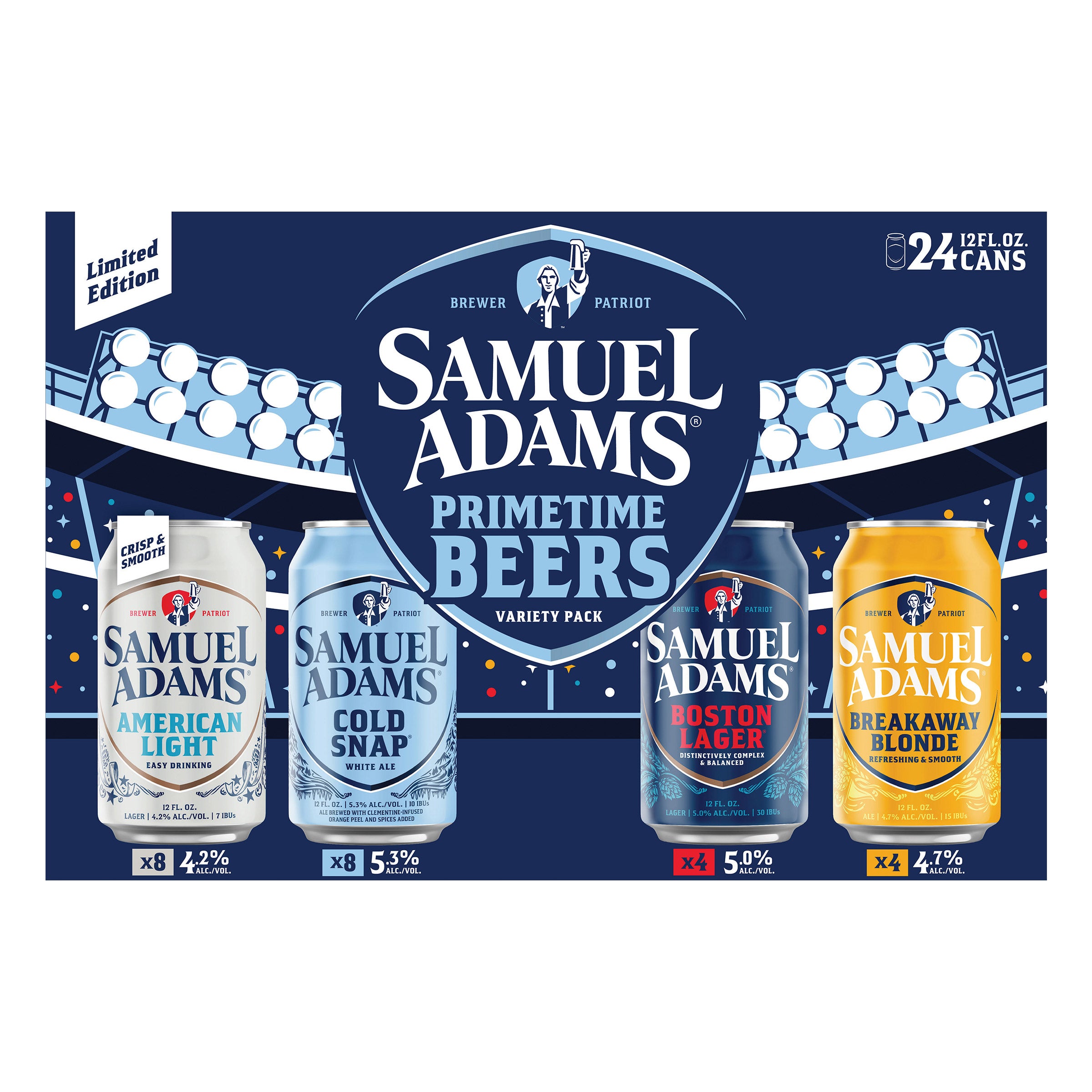 SAMUEL ADAMS BEERS FOR CHEERS 24/12 OUNCE CANS - Image 1