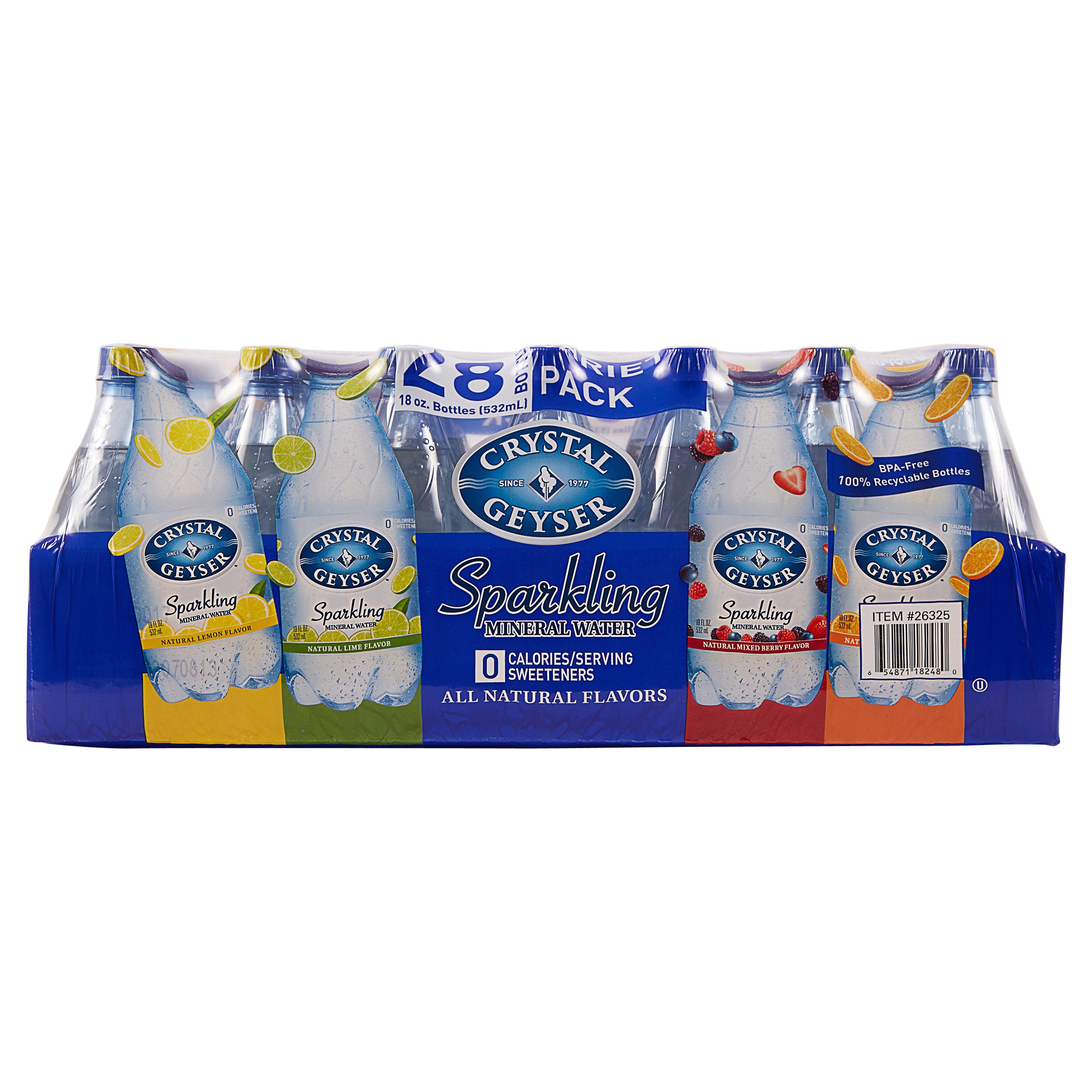 CRYSTAL GEYSER SPARKLING VTY WATER 28 PACK 18 OUNCES EACH