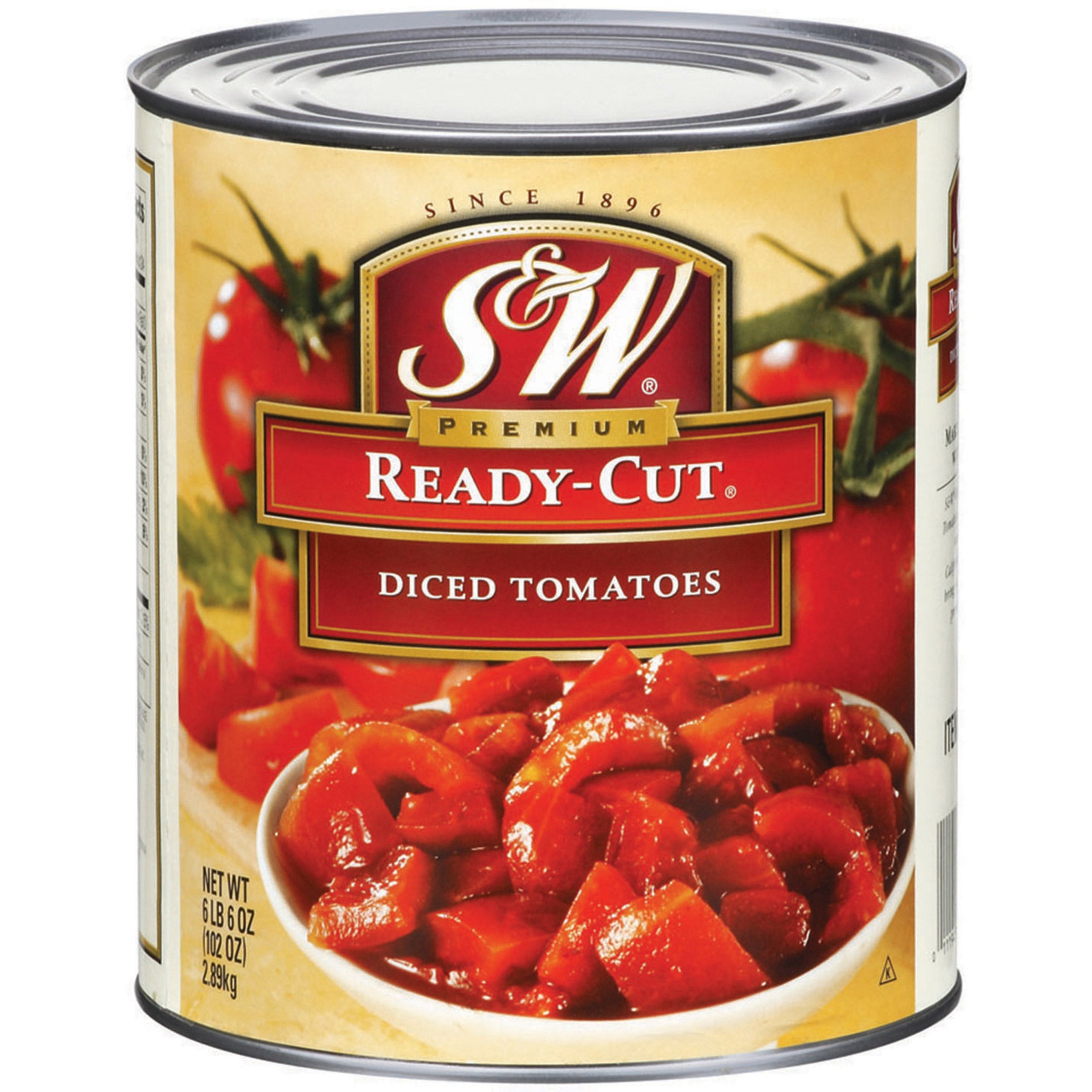 S & W READY-CUT DICED TOMATOES #10 CAN 102 OUNCES