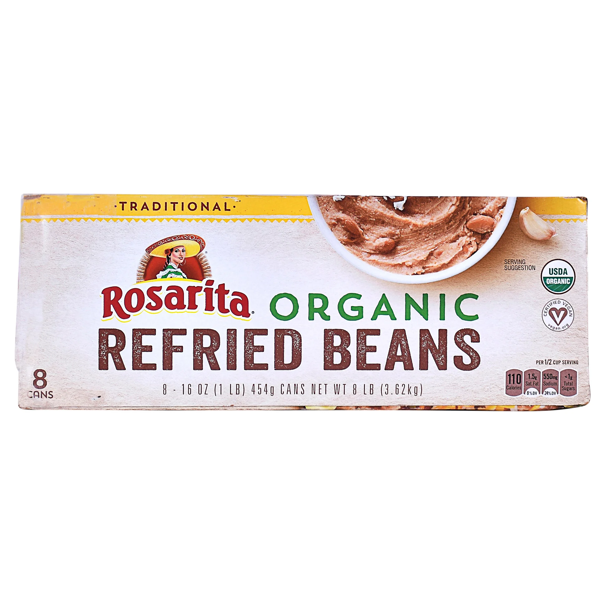 ROSARITA ORGANIC REFRIED BEANS 8/16 OZ - Image 1
