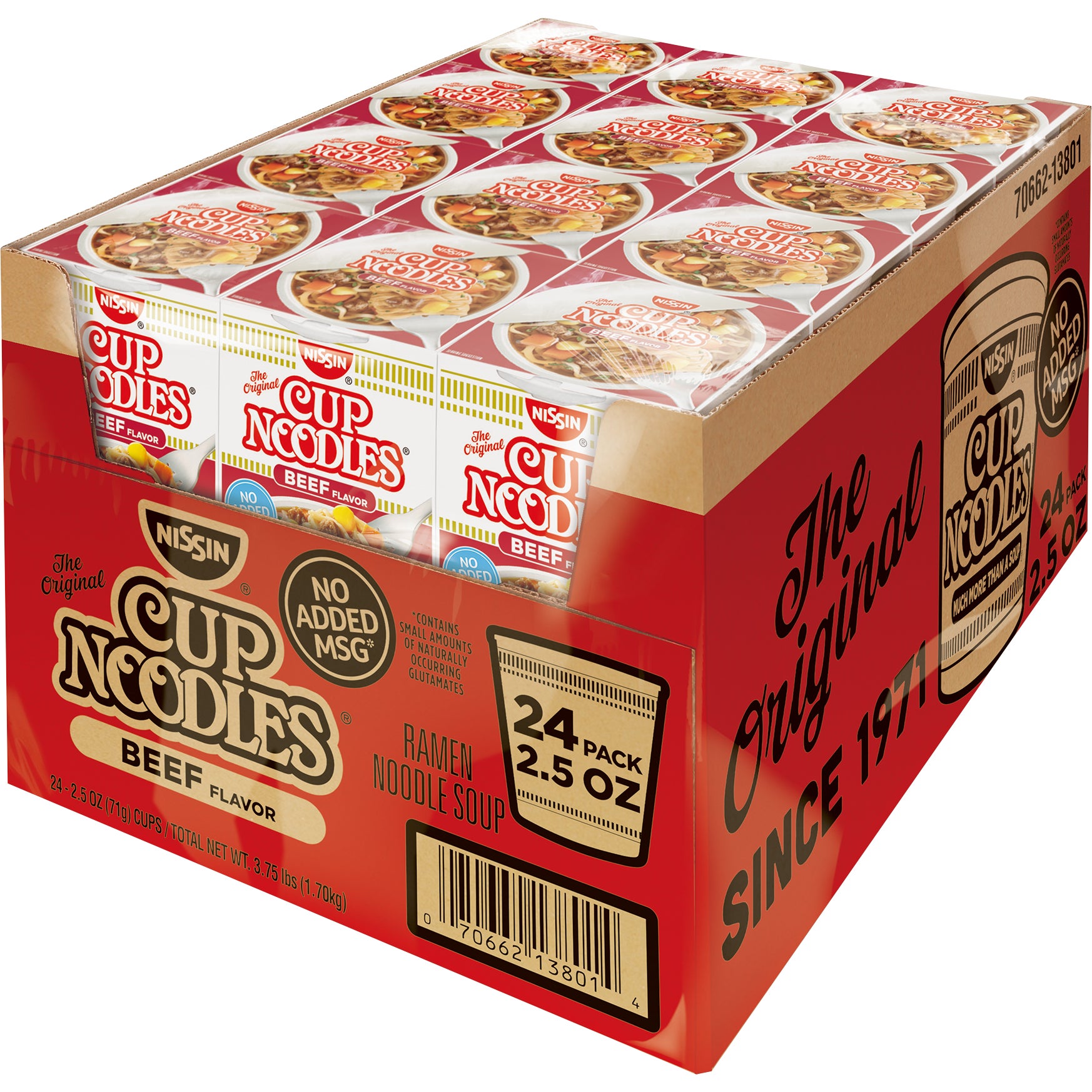 NISSIN BEEF CUP OF NOODLES 24/2.5 OZ - Image 1
