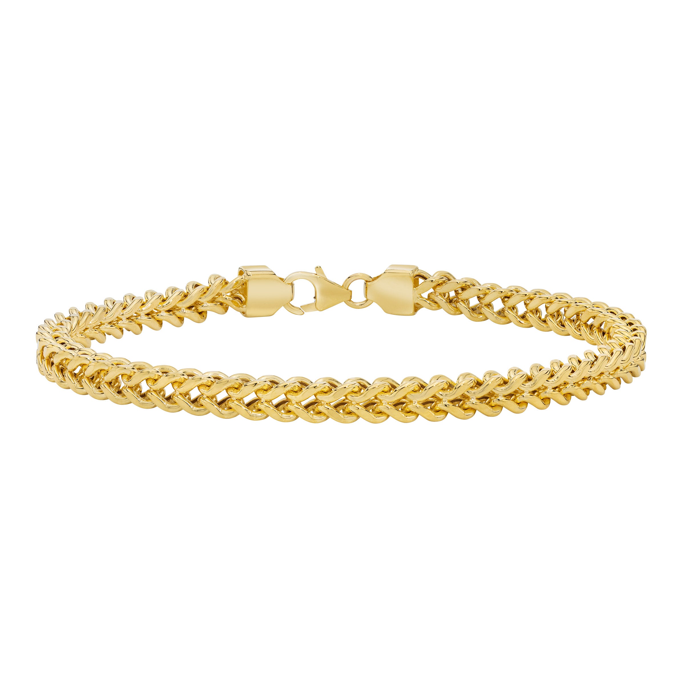 14KT YELLOW GOLD FRANCO CHAIN BRACELET MADE IN ITALY - Image 1
