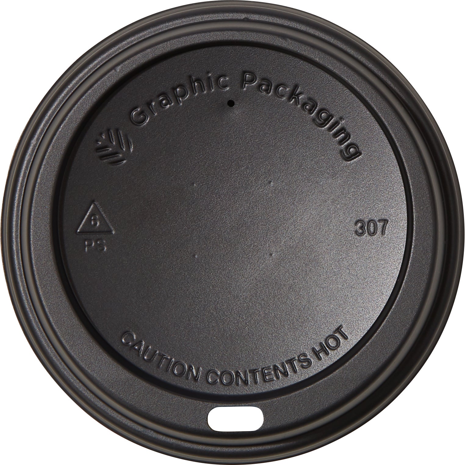 GRAPHIC PACKAGING 8 OZ HOT CUP LID BLACK 600 CT LHRDSB8 - Image 1