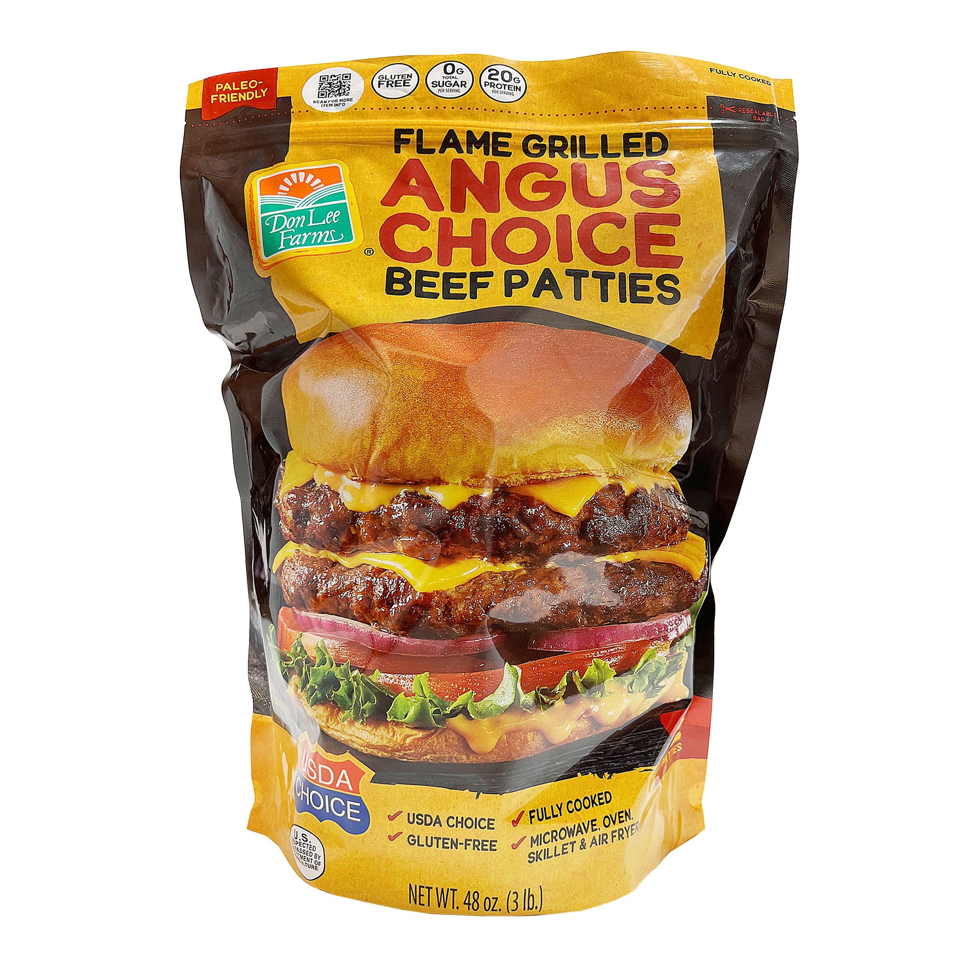 DON LEE FARMS ANGUS CHOICE PATTIES 12/4 OZ 3 LBS