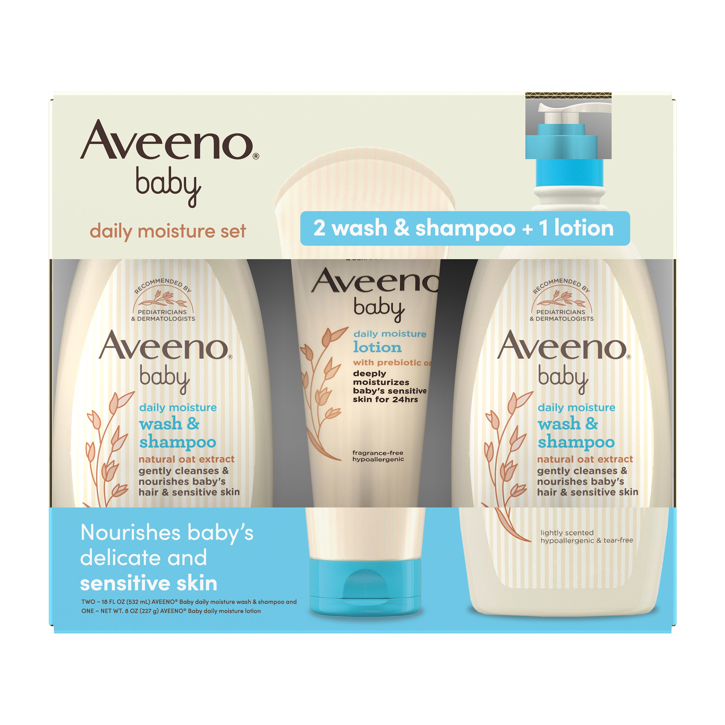 AVEENO BABY BODY WASH & LOTION 2X18OZ WASH 8OZ LOTION
