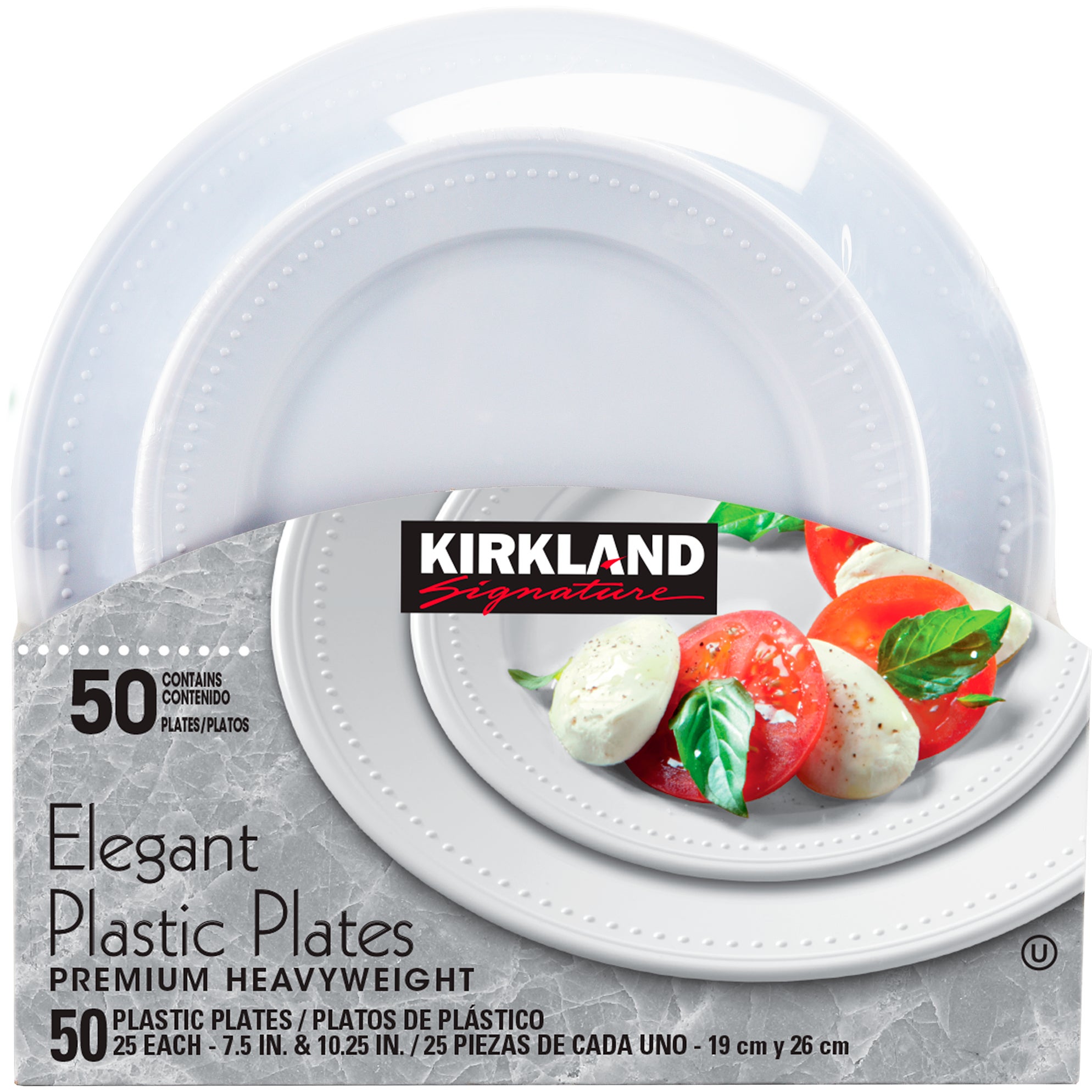 KIRKLAND SIGNATURE ELEGANT PLASTIC PLATES 50 COUNT (7.5¨/10.25¨) - Image 1