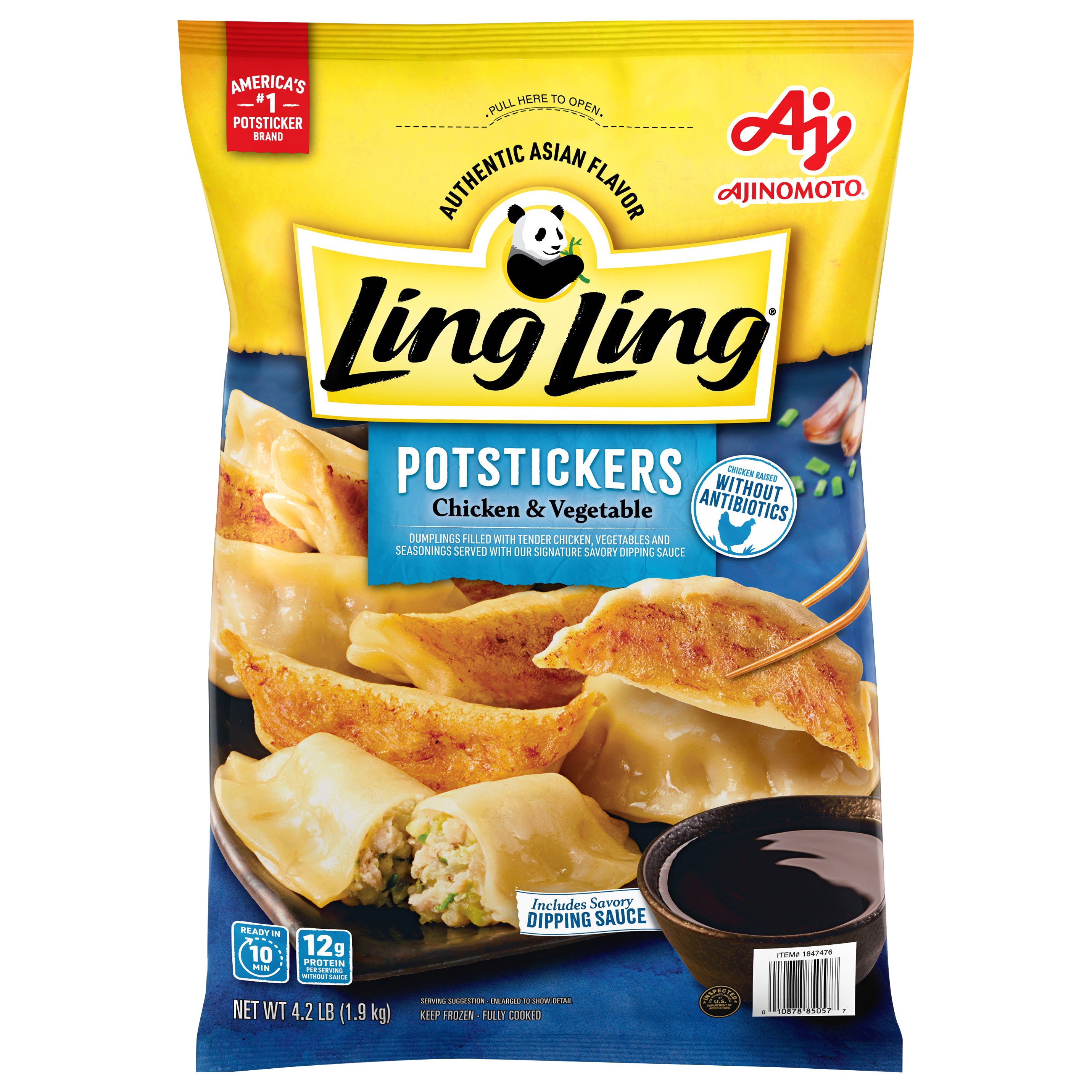 LING LING ALL NATURAL CHICKEN POTSTICKERS 4.2 LB - Image 1