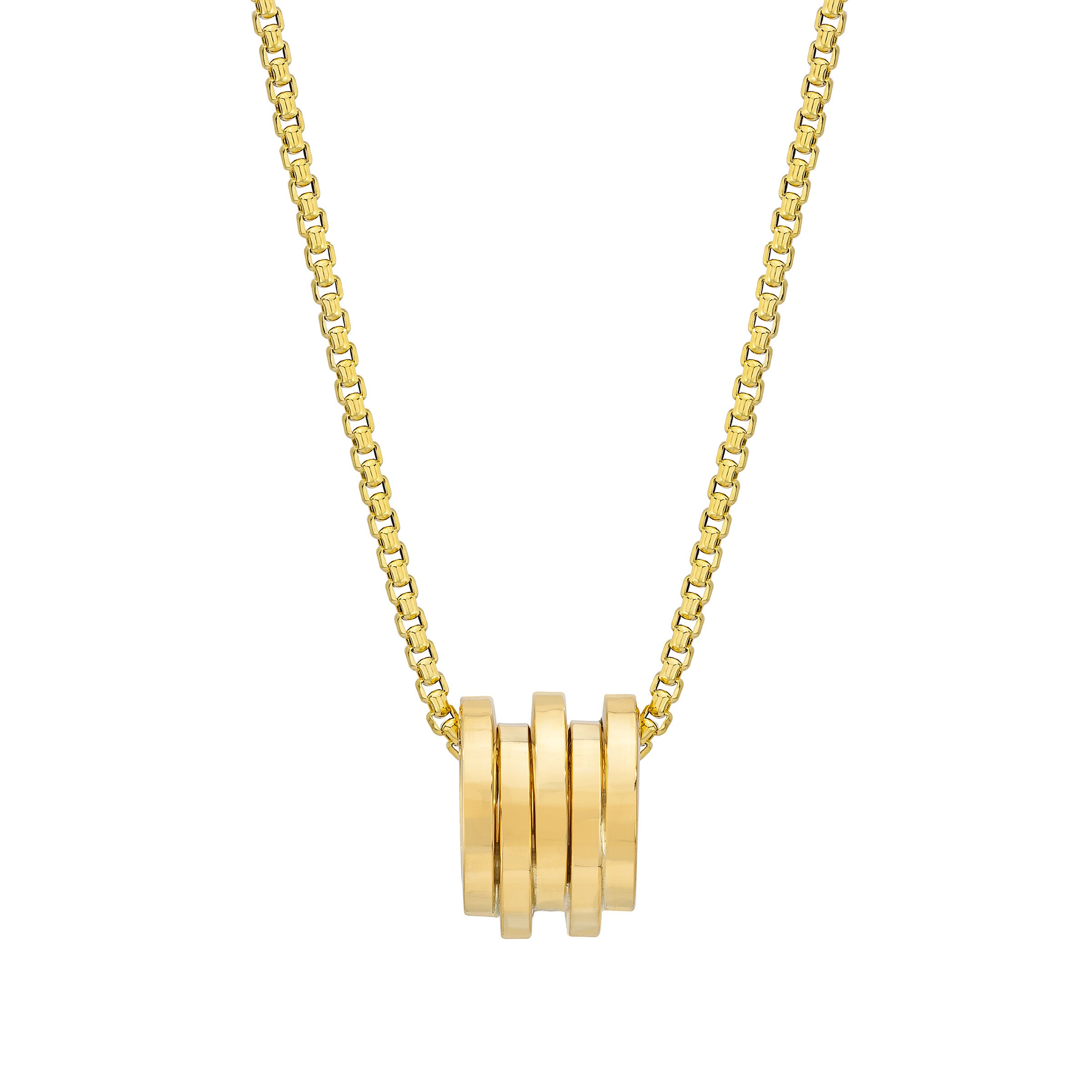 14KT YELLOW GOLD 18¨ RONDELLE PENDANT MADE IN ITALY - Image 1