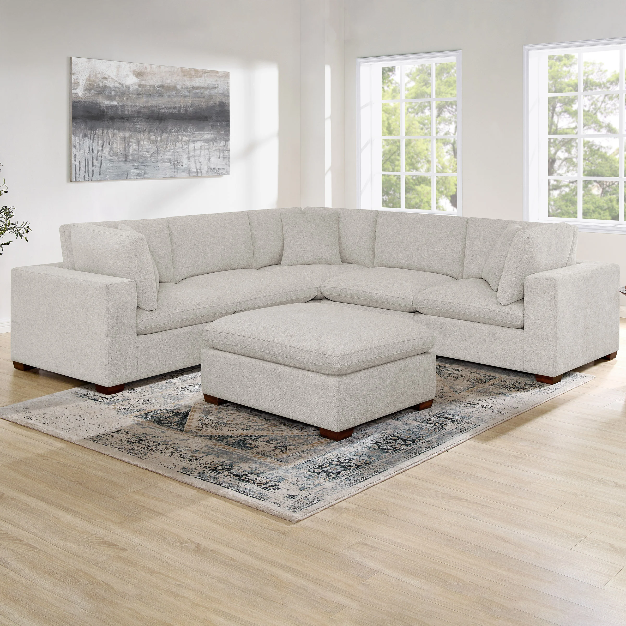 THOMASVILLE LOWELL 6PC MODULAR FABRIC SECTIONAL