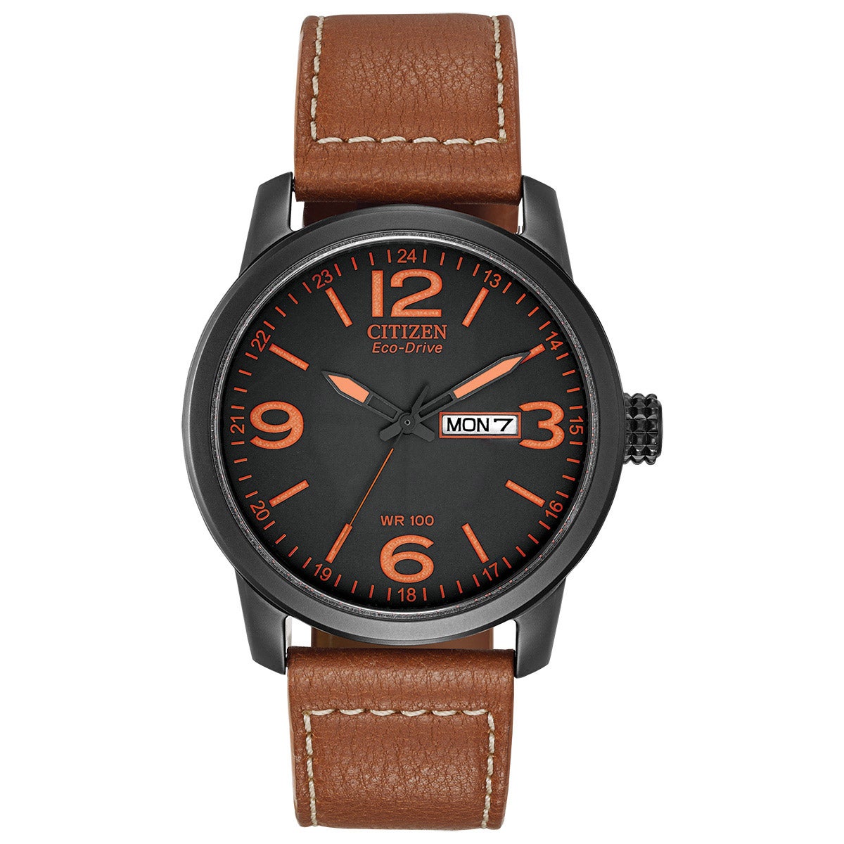 CITIZEN GARRISON BLACK STAINLESS STEEL QUARTZ MEN'S WATCH
