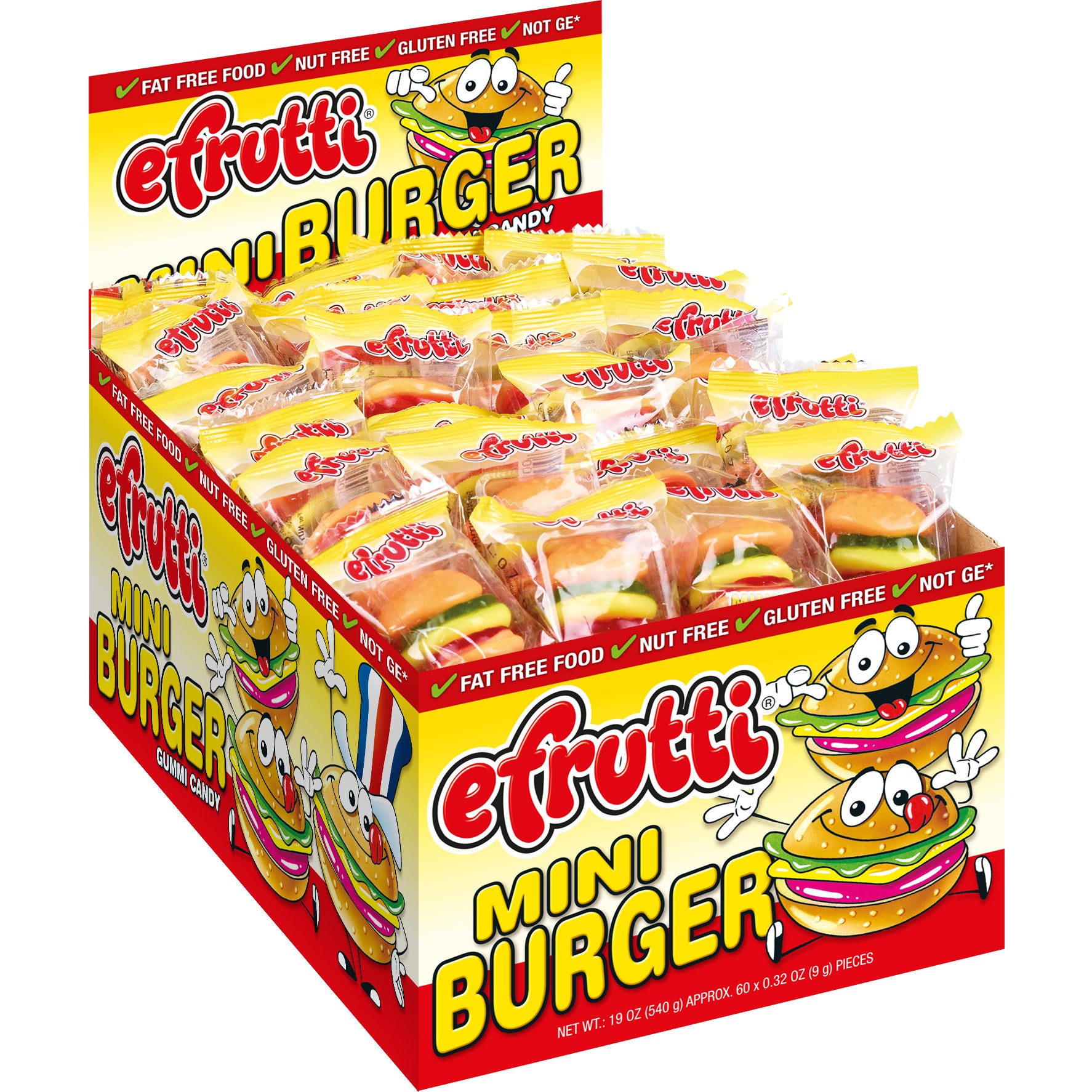 E. FRUTTI GUMMI MINI BURGERS 60 CT / 0.32 OZ