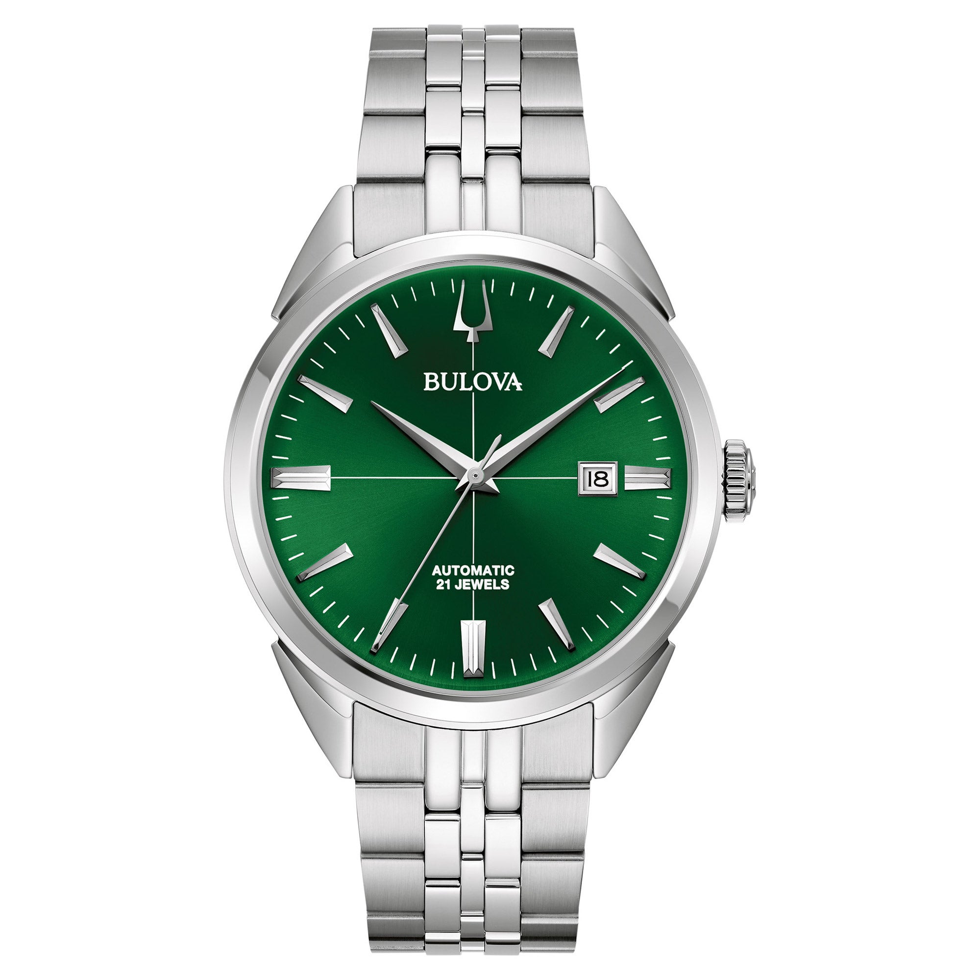 BULOVA SUTTON STAINLESS STEEL GREEN MENS QUARTZ WATCH 41MM - Image 1