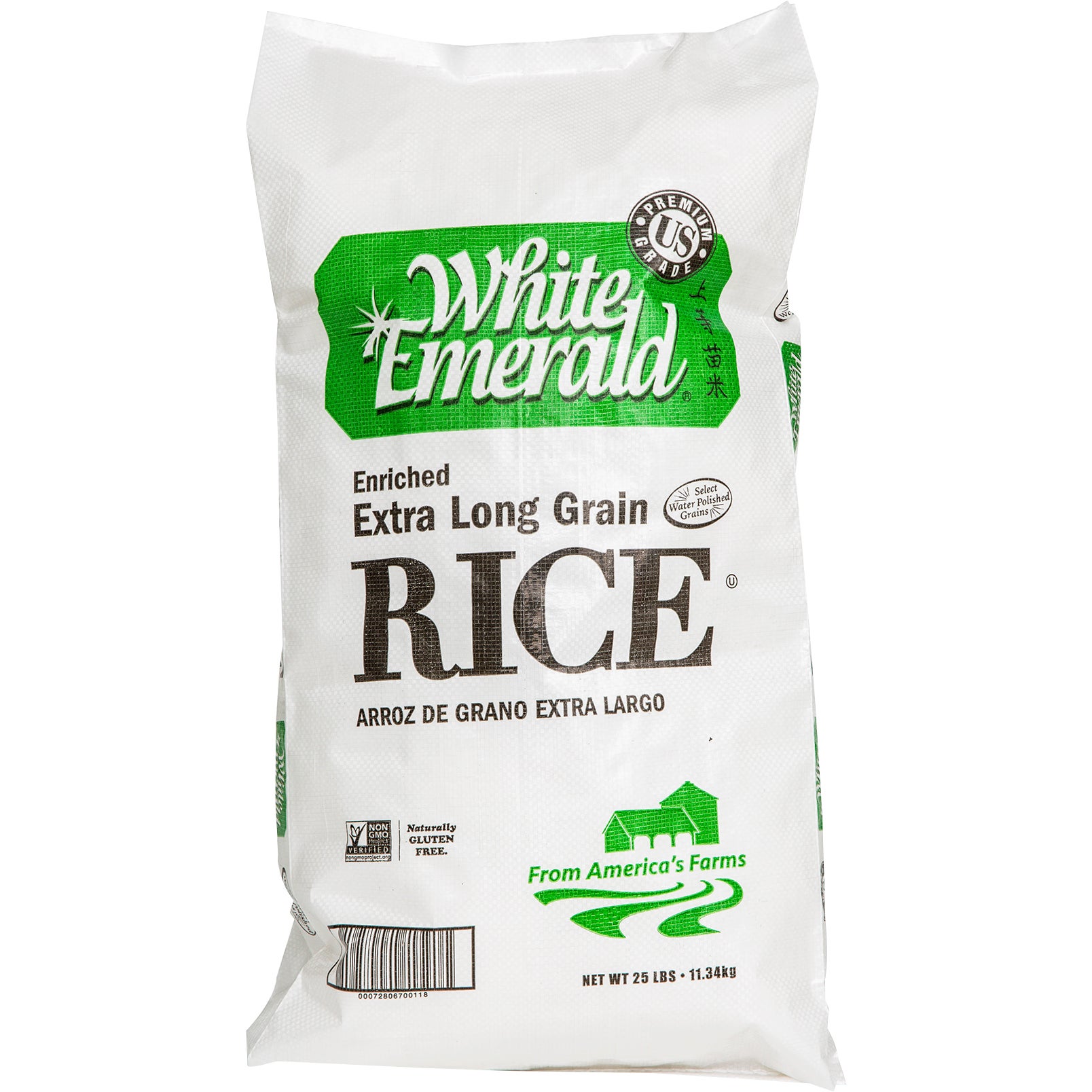 WHITE EMERALD LONG GRAIN RICE 25 LB