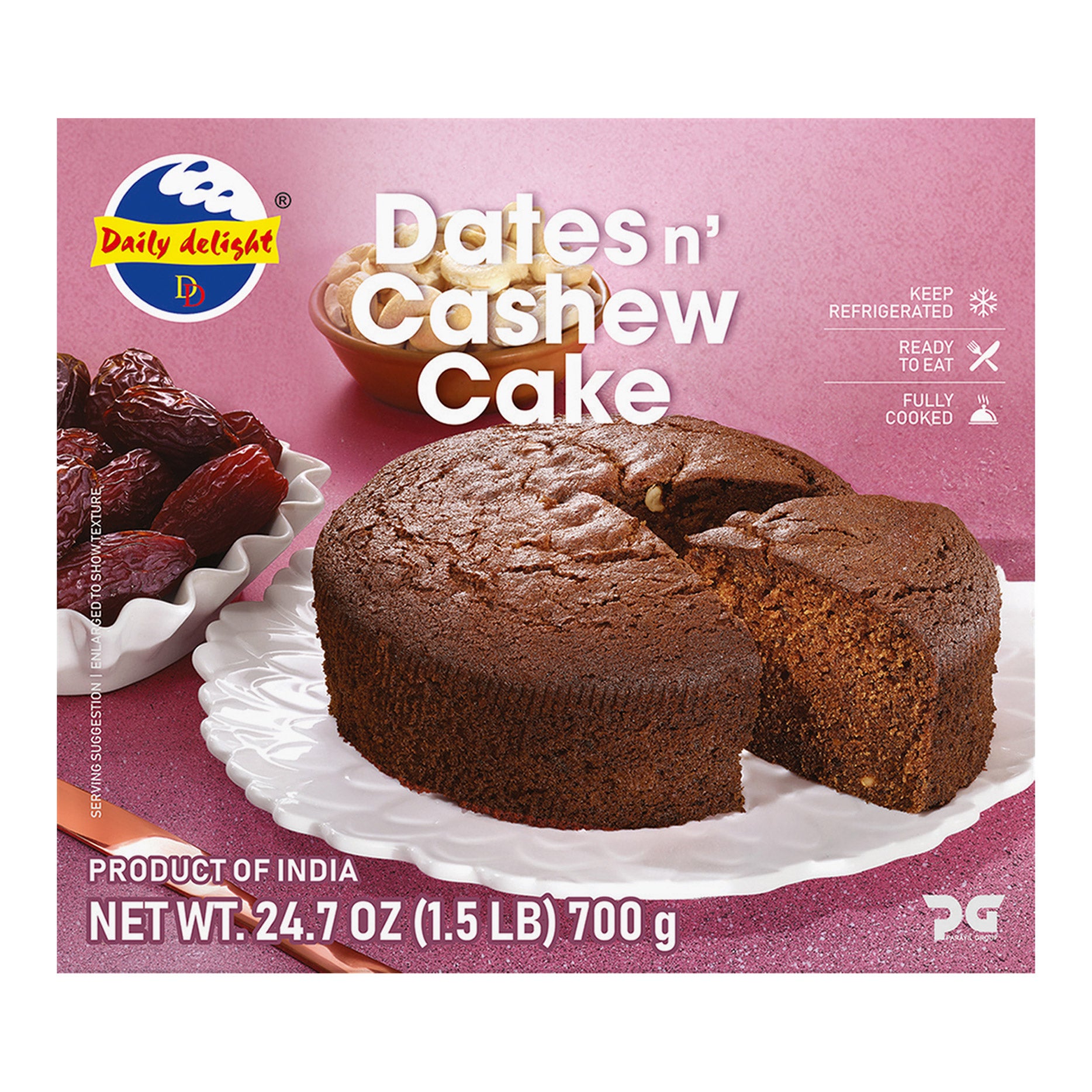 DAILY DELIGHT DATES N'CASHEW CAKE 1.54 LBS - Image 1