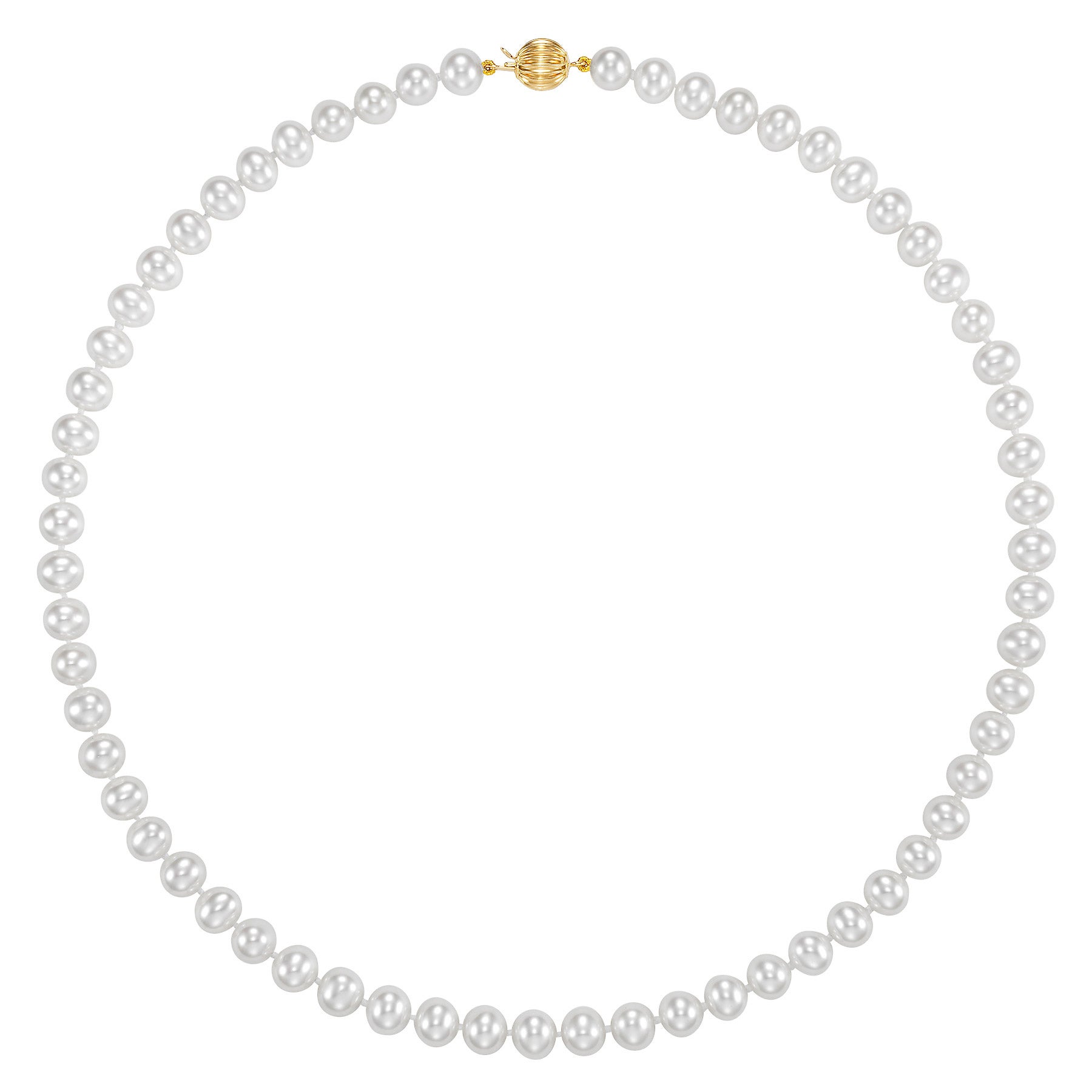 14KT GOLD 6.5-7MM FRESHWATER CULTURED PEARL 18¨ NECKLACE - Image 1