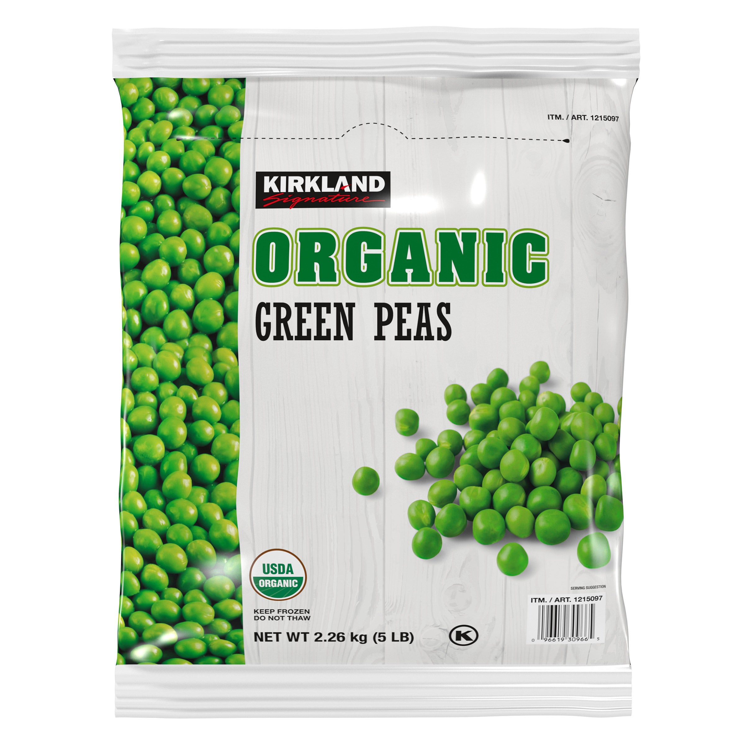 KIRKLAND SIGNATURE ORGANIC GREEN PEAS 5 LBS
