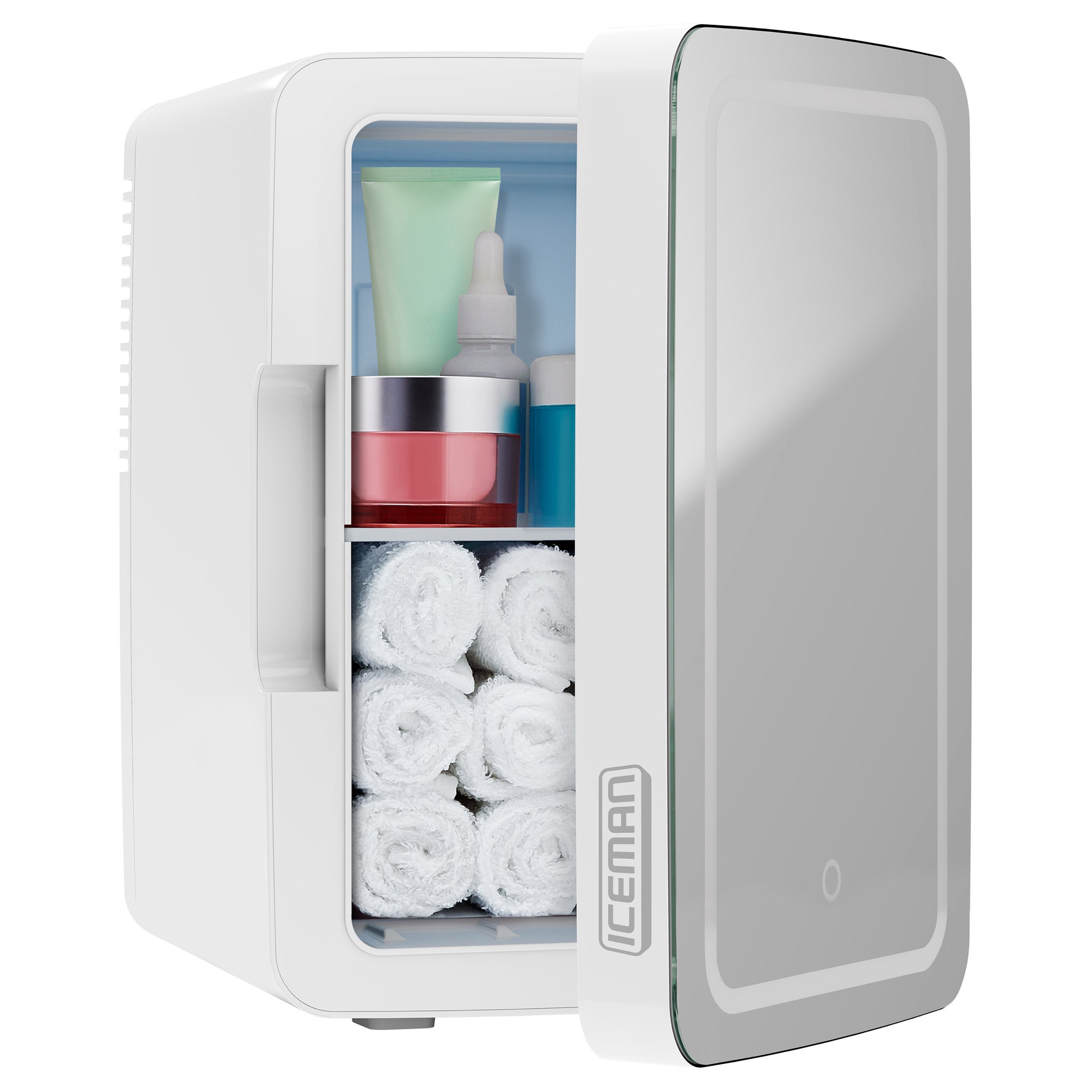 ICEMAN MIRRORED BEAUTY MINI FRIDGE WITH LED LIGHTING