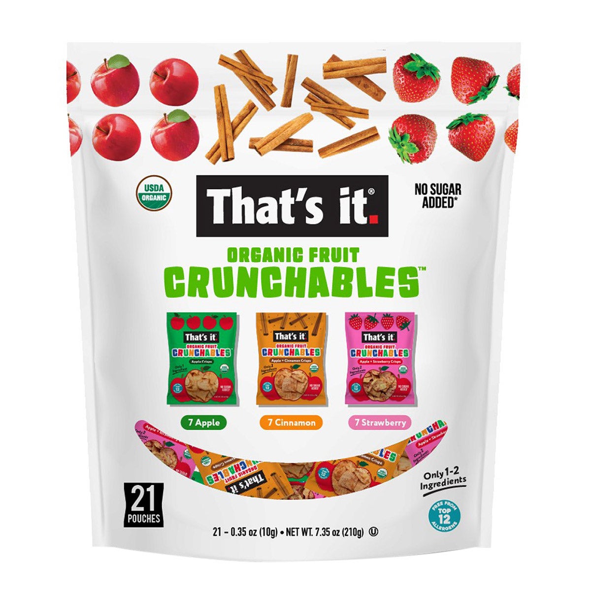 ORGANIC THAT'S IT FRUIT CRUNCHABLES 21 COUNT 0.35 OZ EACH