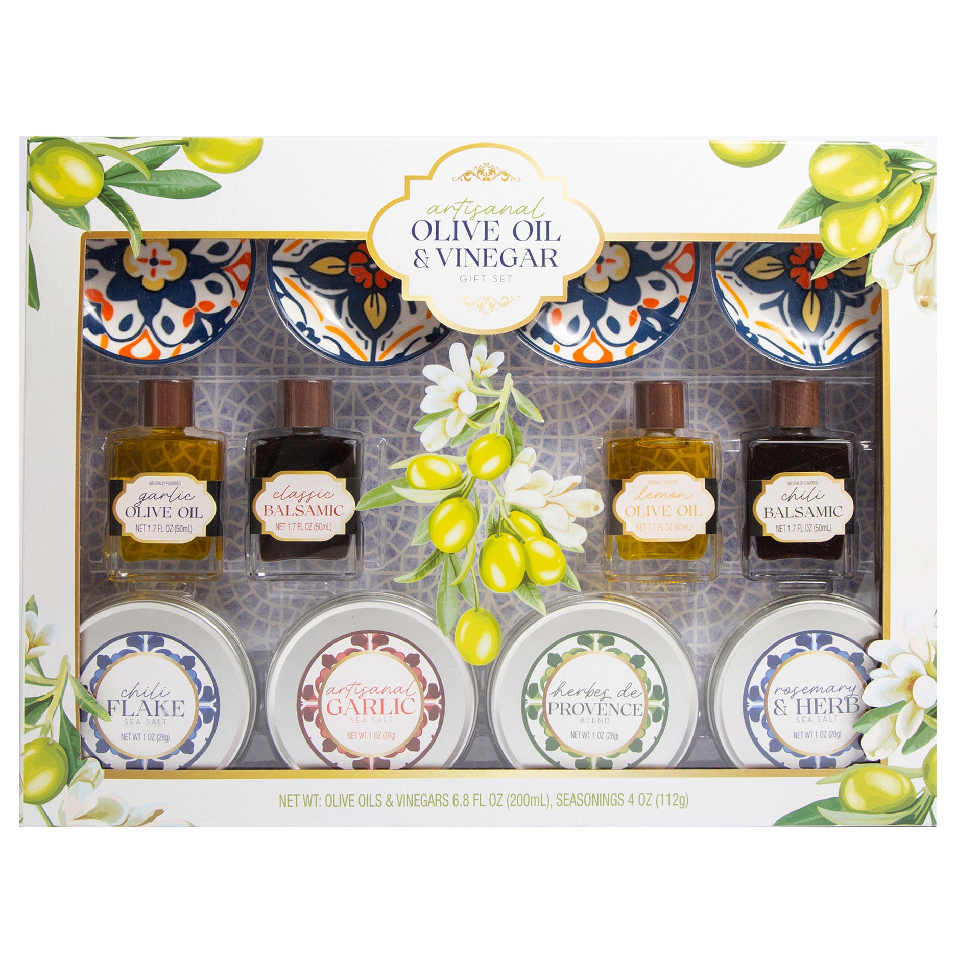 MEDITERRANEAN OIL AND VINEGAR SET 6.8 FL OZ +4 OZ