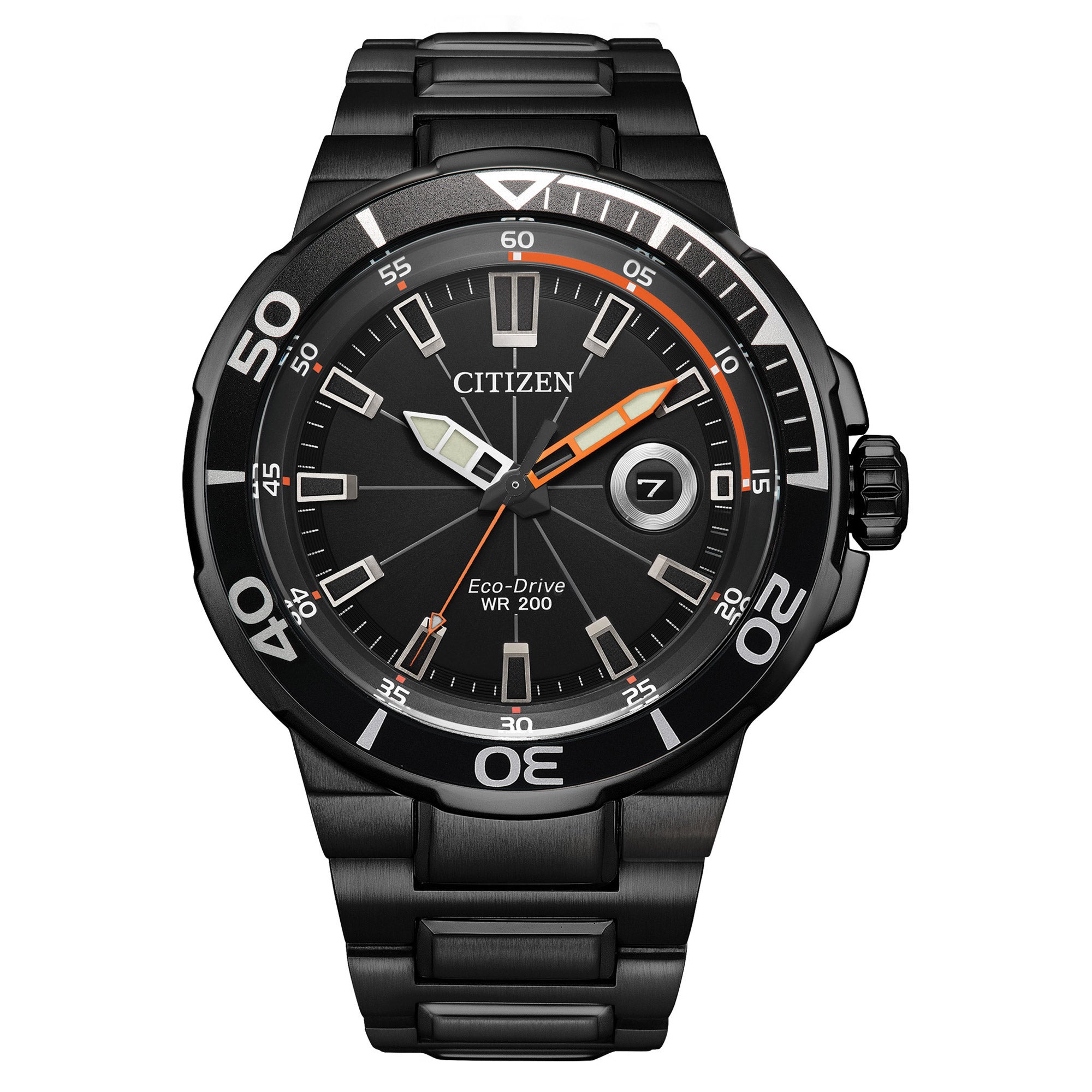CITIZEN ECO-DRIVE ENDEAVOR BLACK ION PLATED MENS WATCH