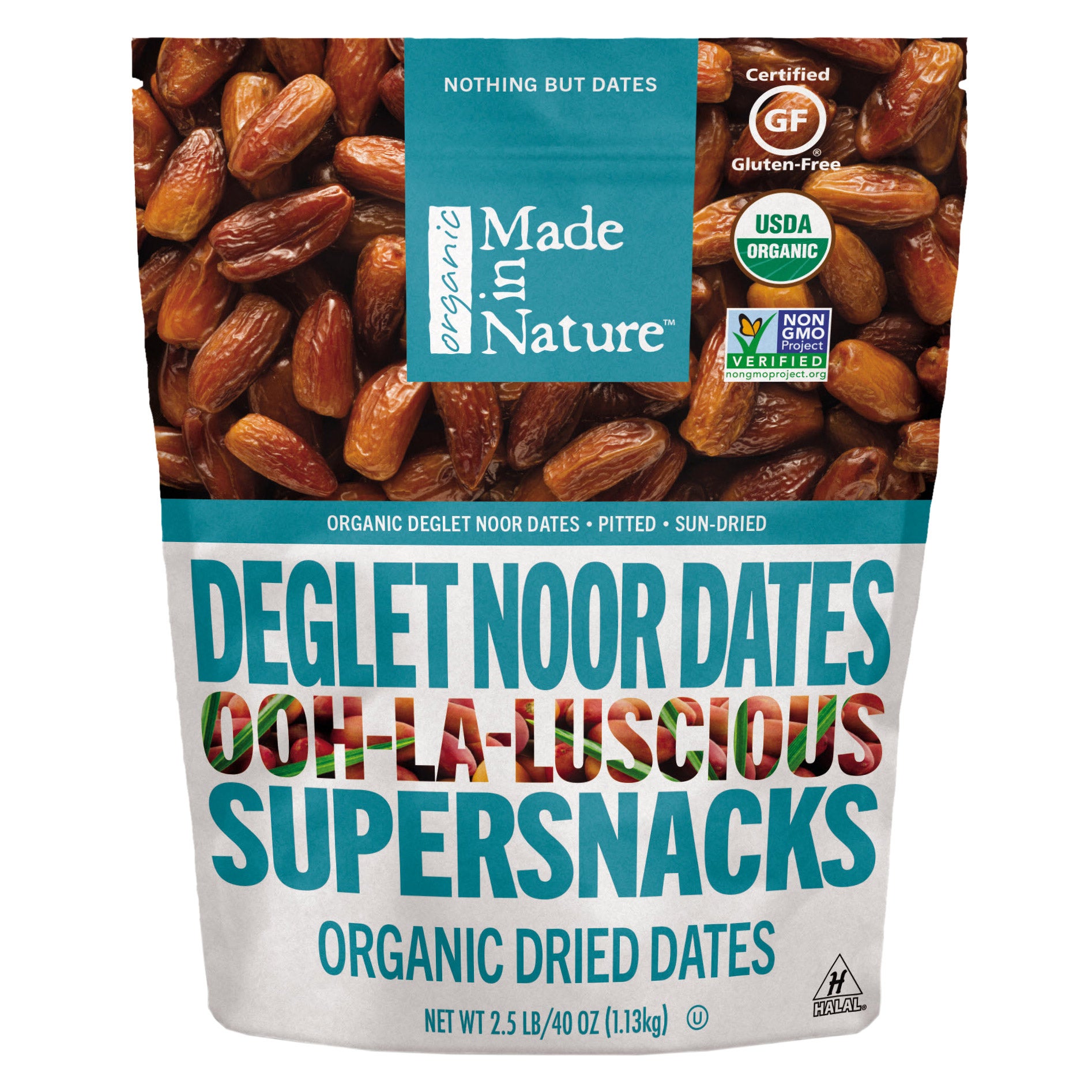 MADE IN NATURE ORGANIC DRIED DATES 40 OUNCE BAG - Image 1