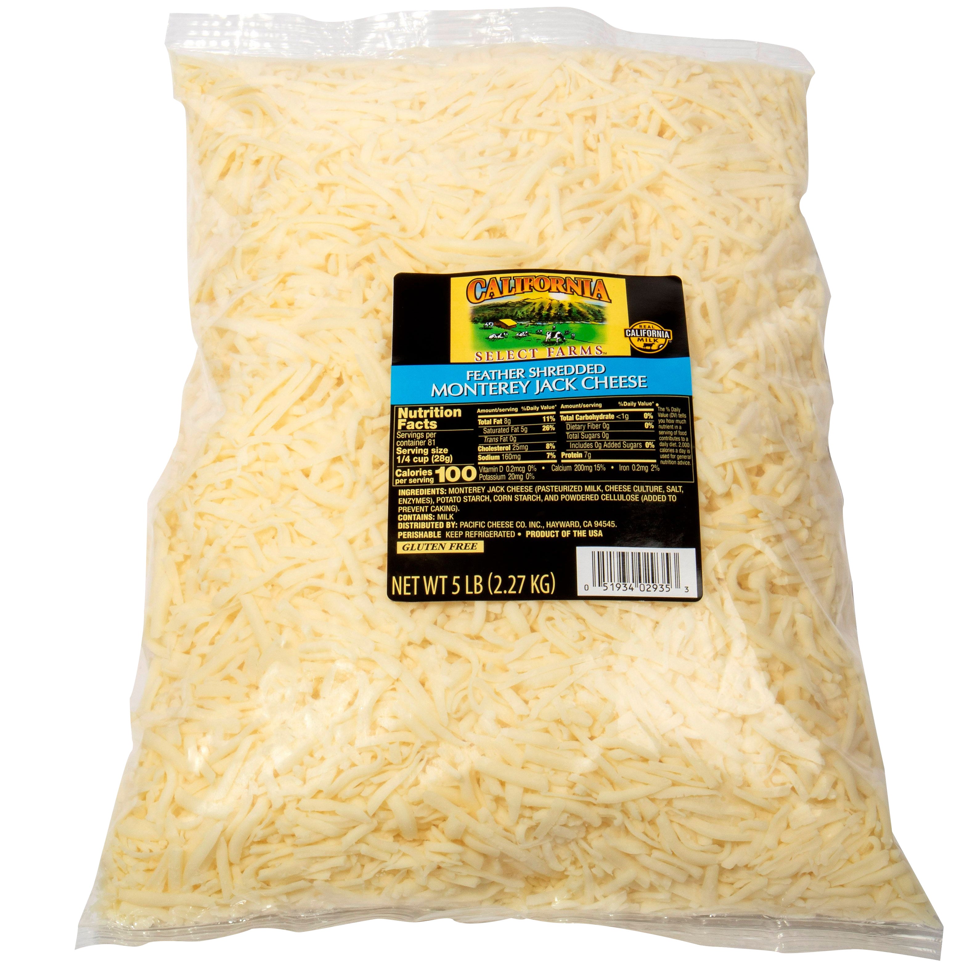 CALIFORNIA SELECT FARM SHREDDED MONTEREY JACK 5 LBS