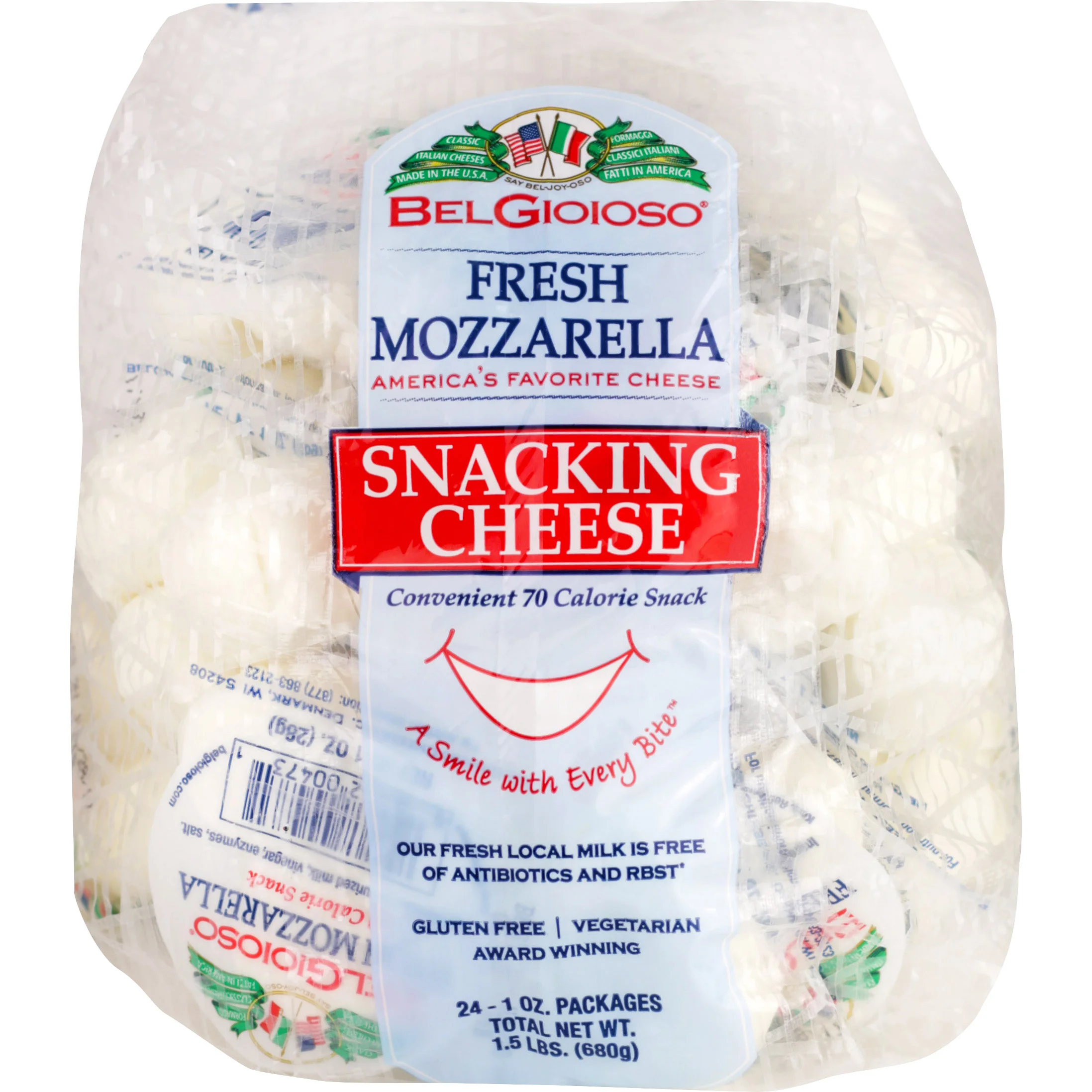BELGIOIOSO MOZZARELLA SNACK PACK 24/1 OUNCE PACKAGES - Image 1