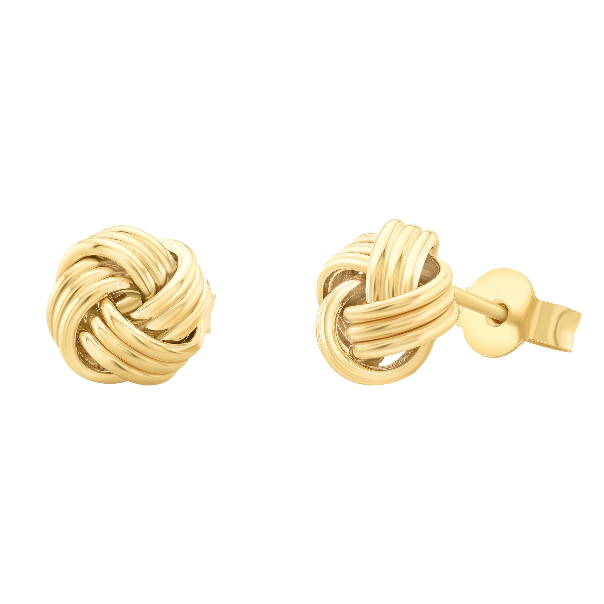 14KT YELLOW GOLD LOVE KNOT EARRINGS MADE IN ITALY - Image 1