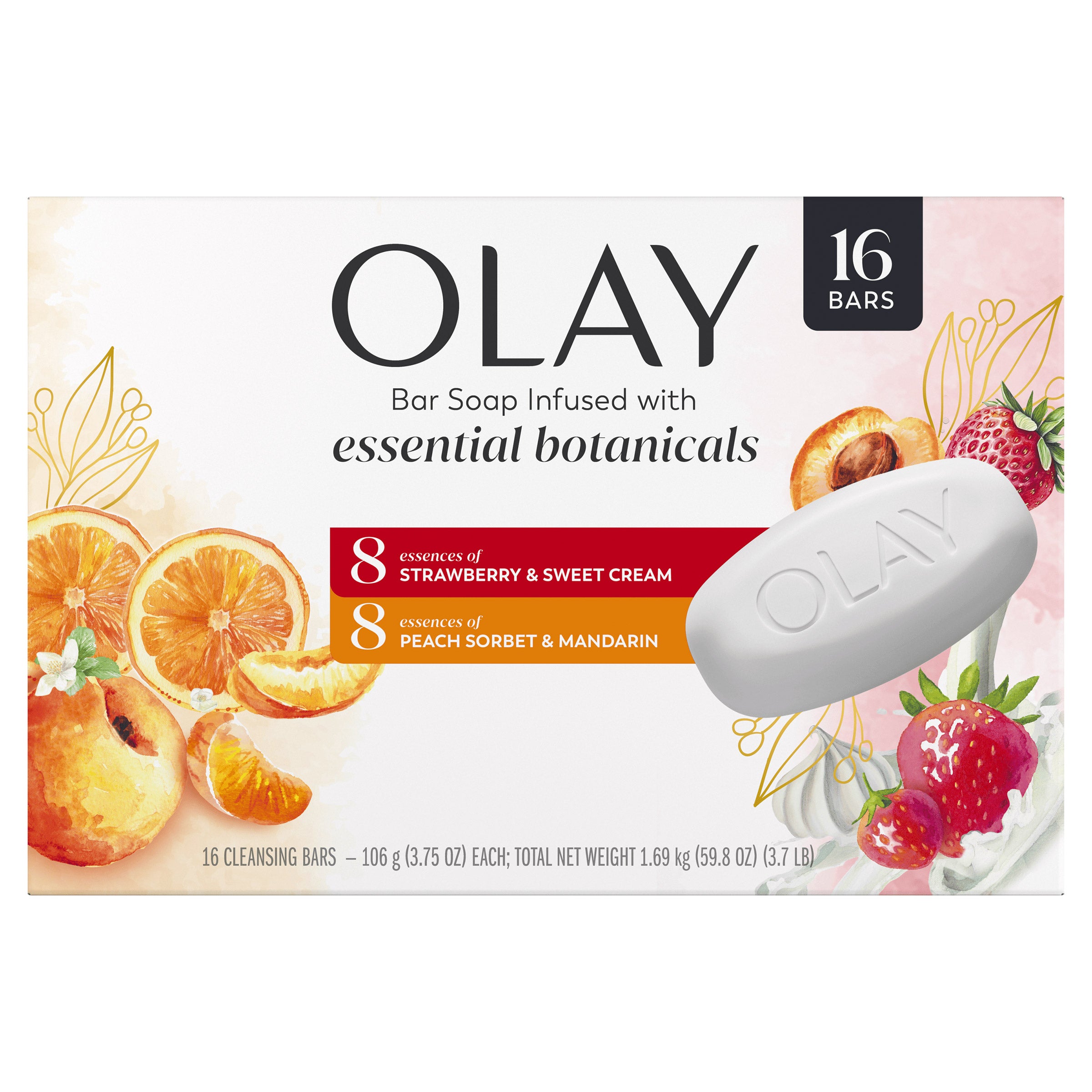 OLAY ESSENTIAL BOTANICAL BAR SOAP 16CT - 3.75OZ