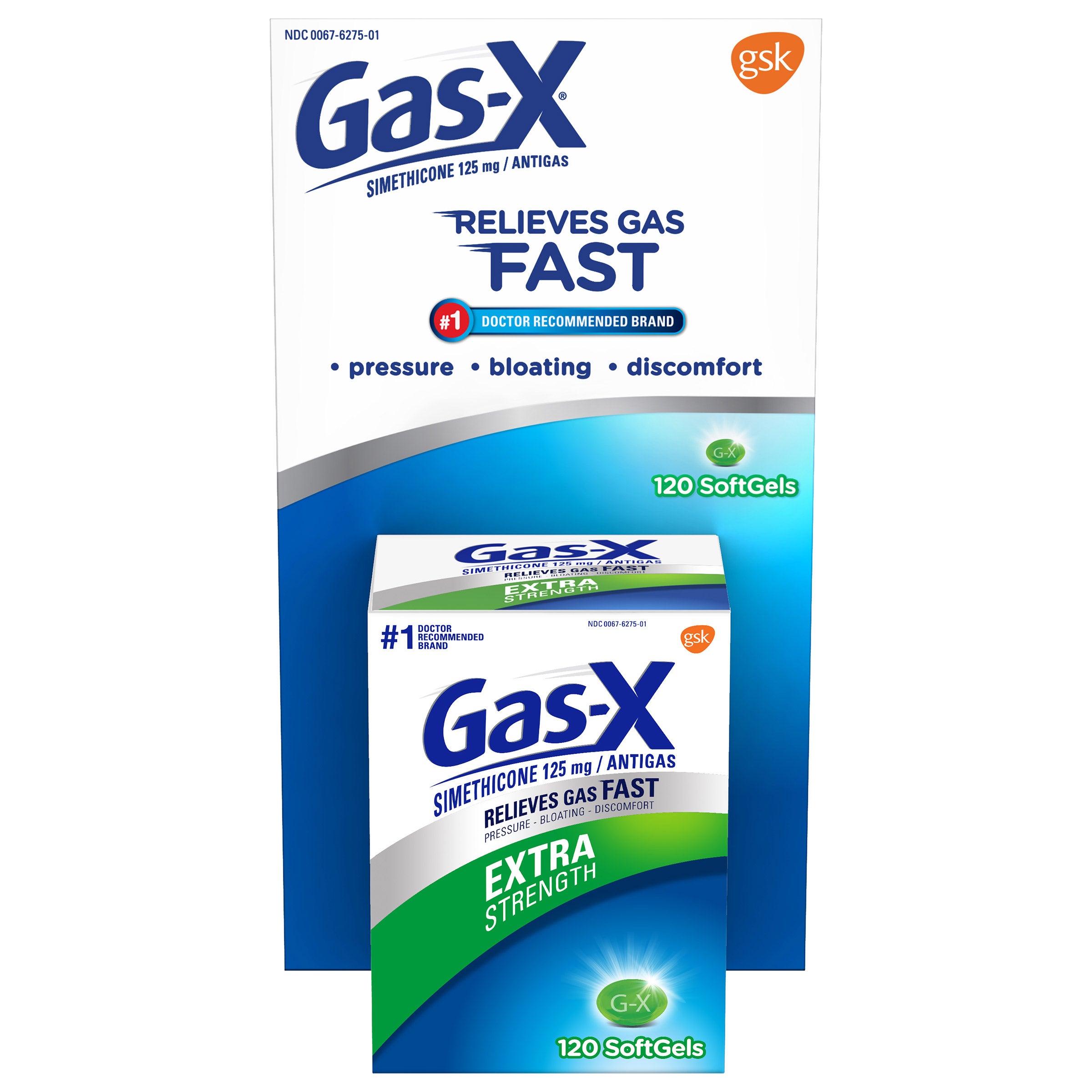 GAS-X EXTRA STRENGTH ANTIGAS SIMETHICONE 120 SOFTGELS - Image 1