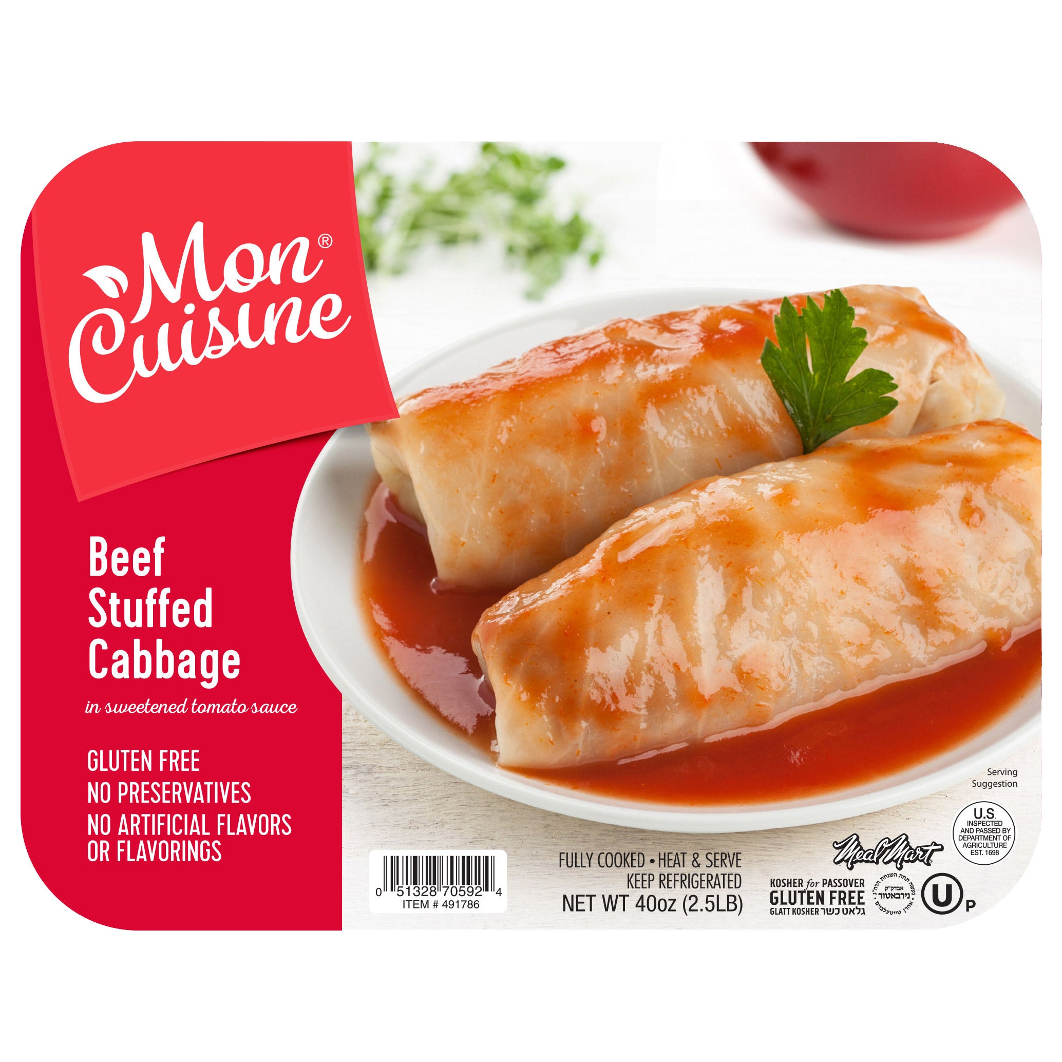 NEW YORK KOSHER DELI BEEF STUFFED CABBAGE 40 OZ - Image 1