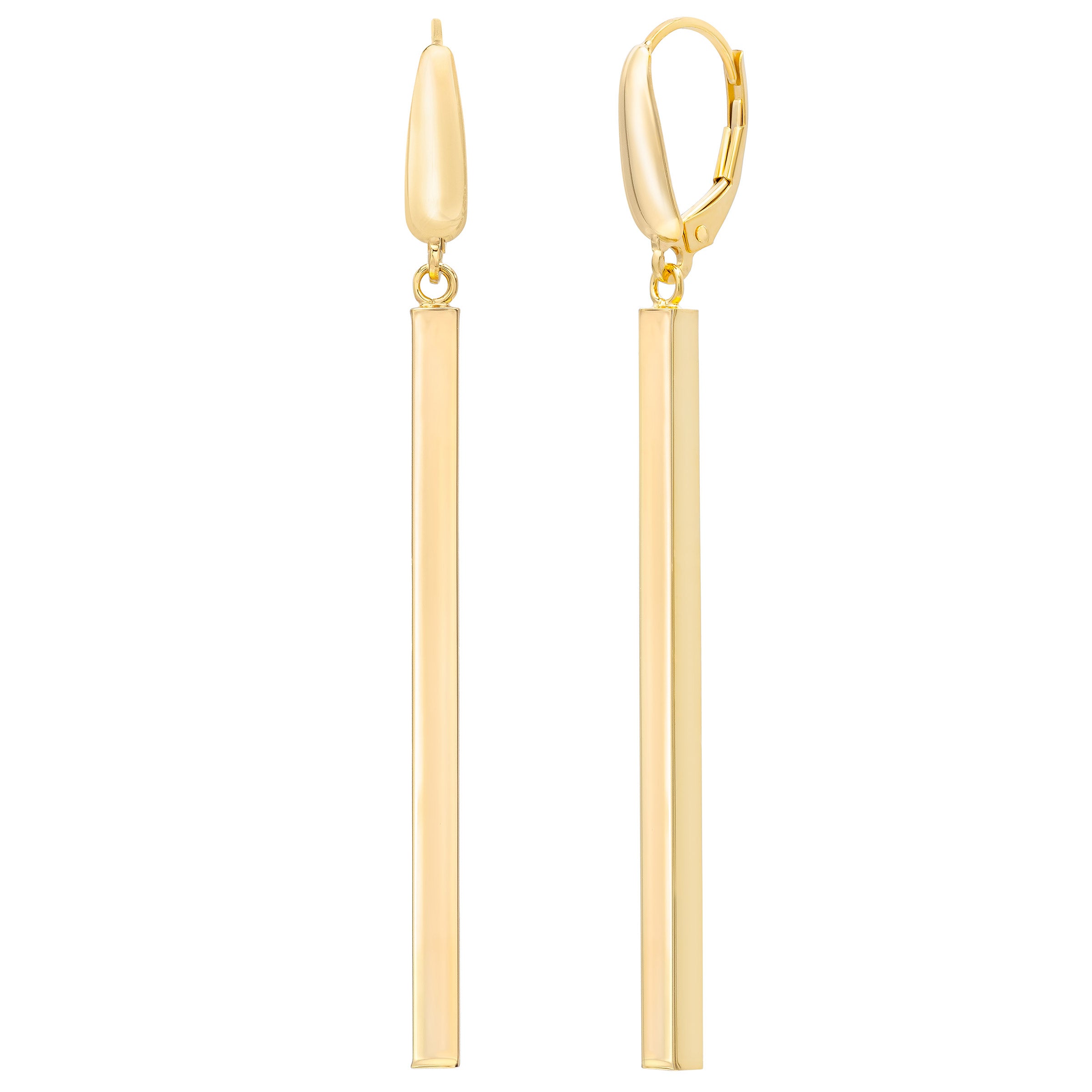 14KT YELLOW GOLD DANGLE EARRINGS MADE IN ITALY - Image 1