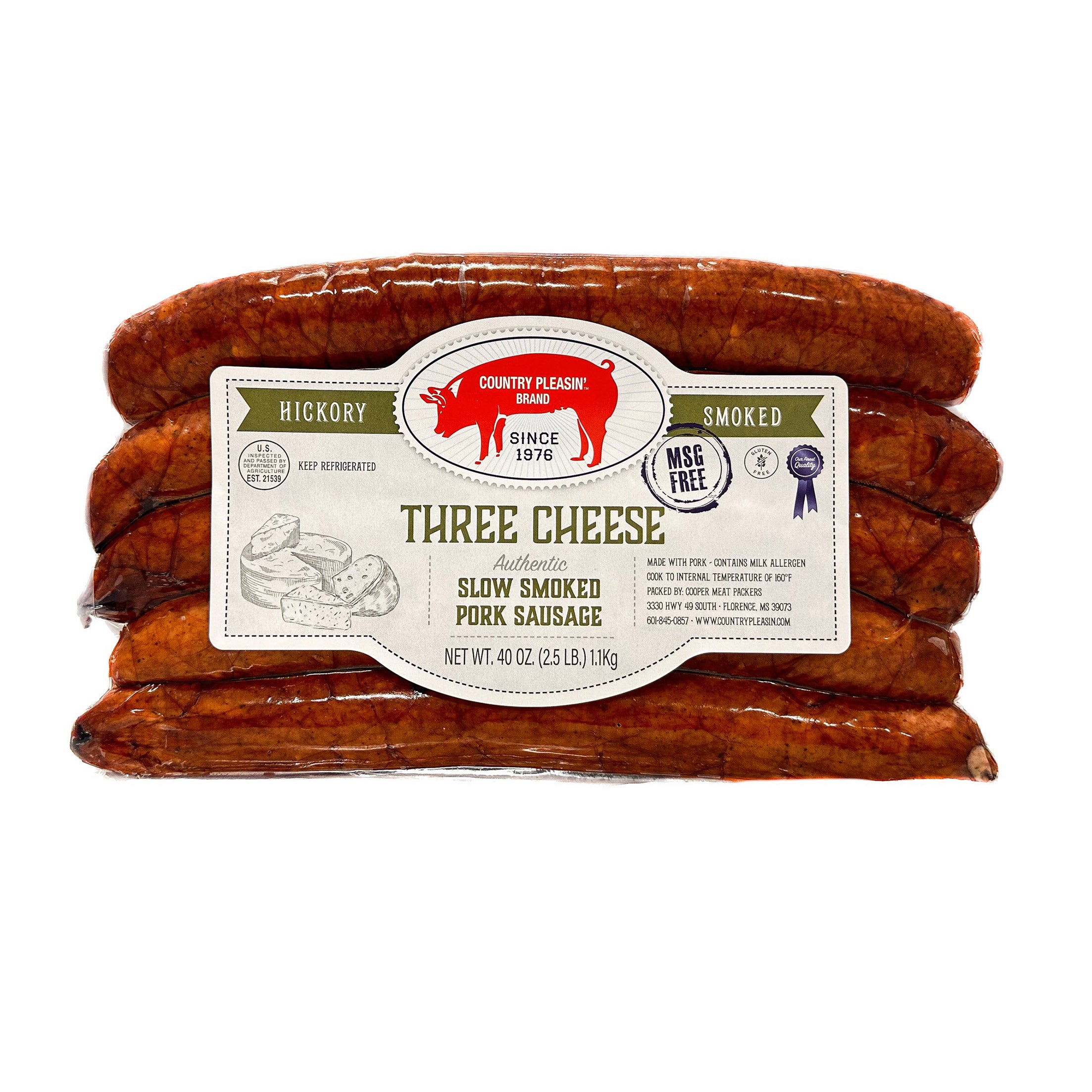 COUNTRY PLEASIN' THREE CHEESE SAUSAGE 2.5 LBS