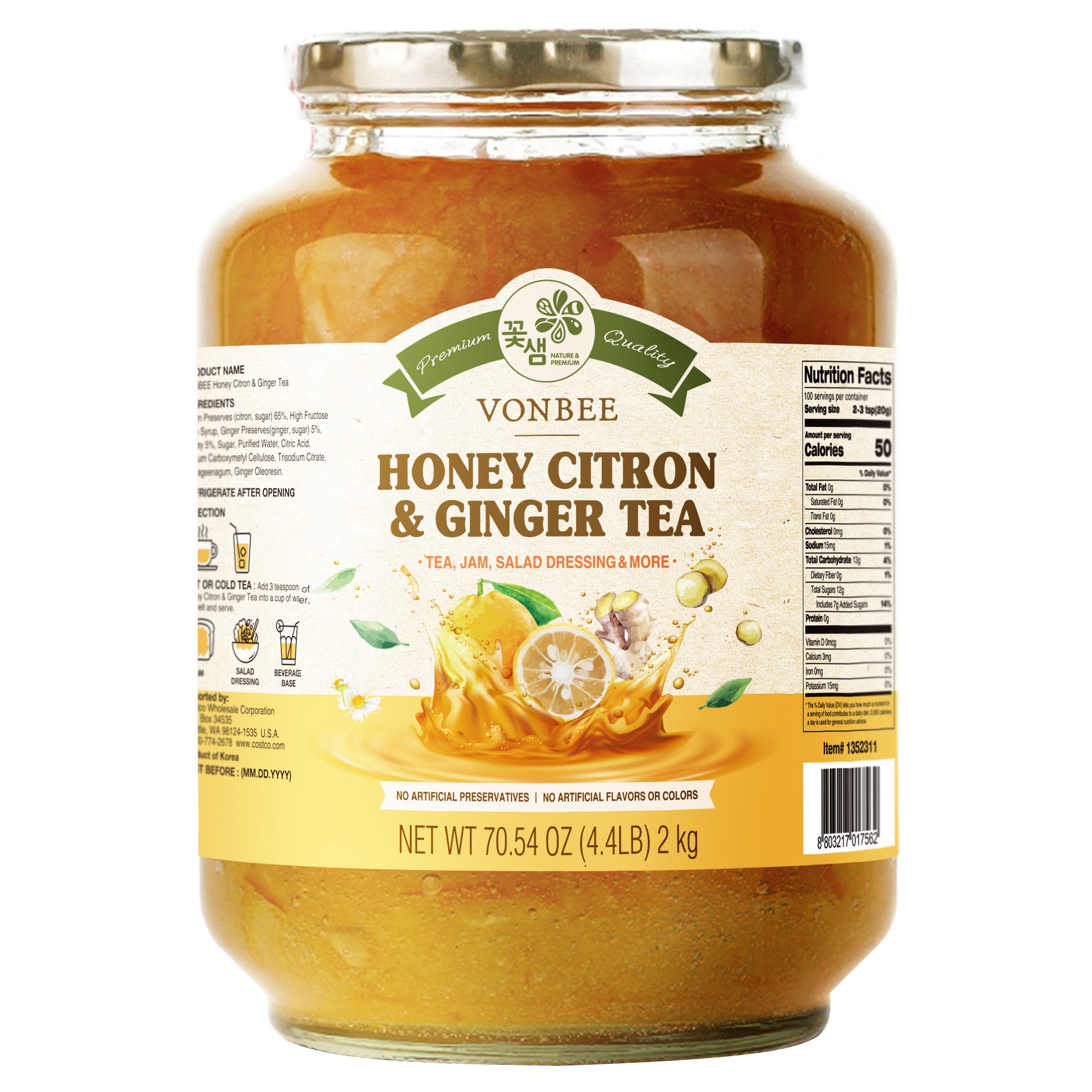 VONBEE HONEY CITRON GINGER TEA 70.54 OZ