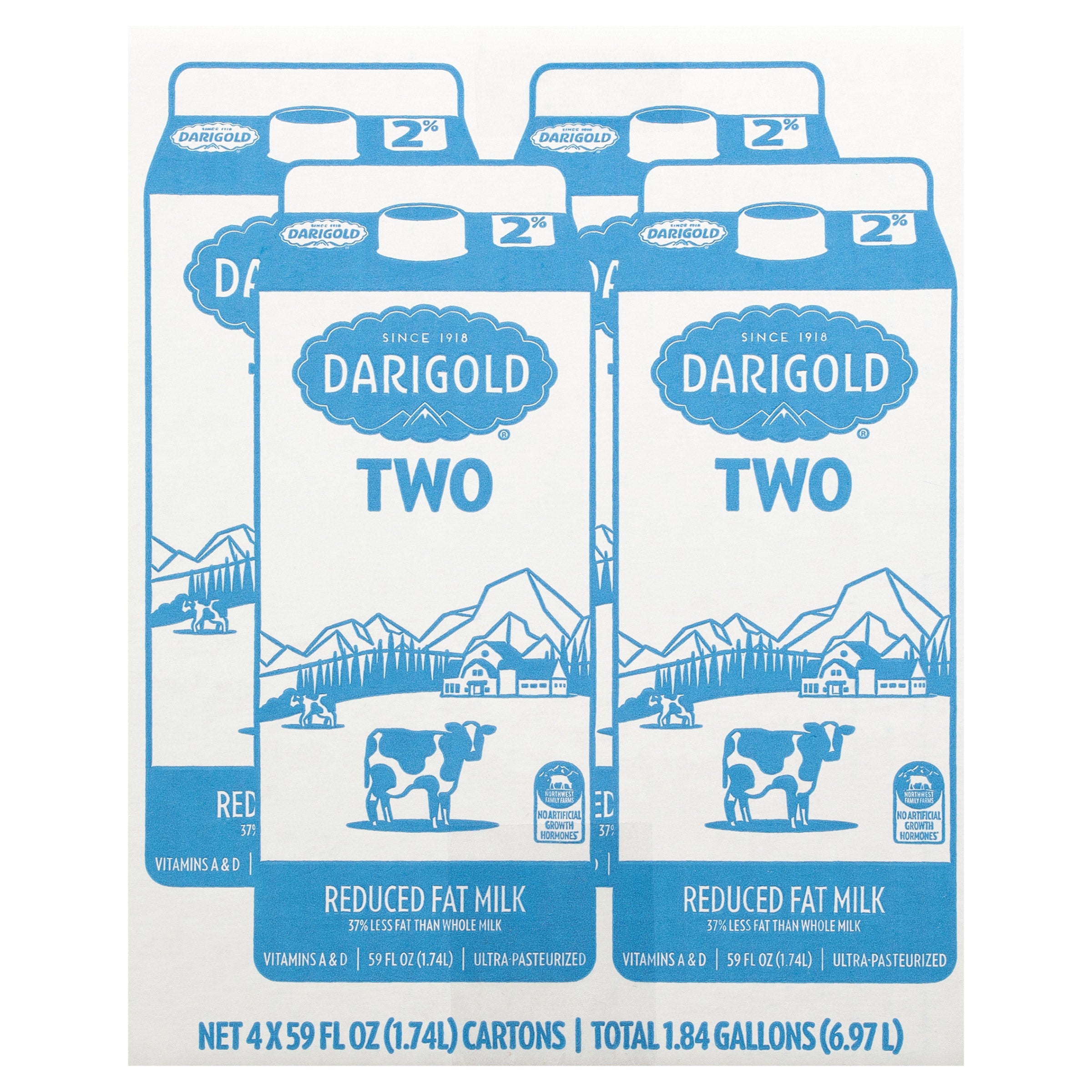 DARIGOLD 2% REDUCED FAT MILK 4/59 OZ