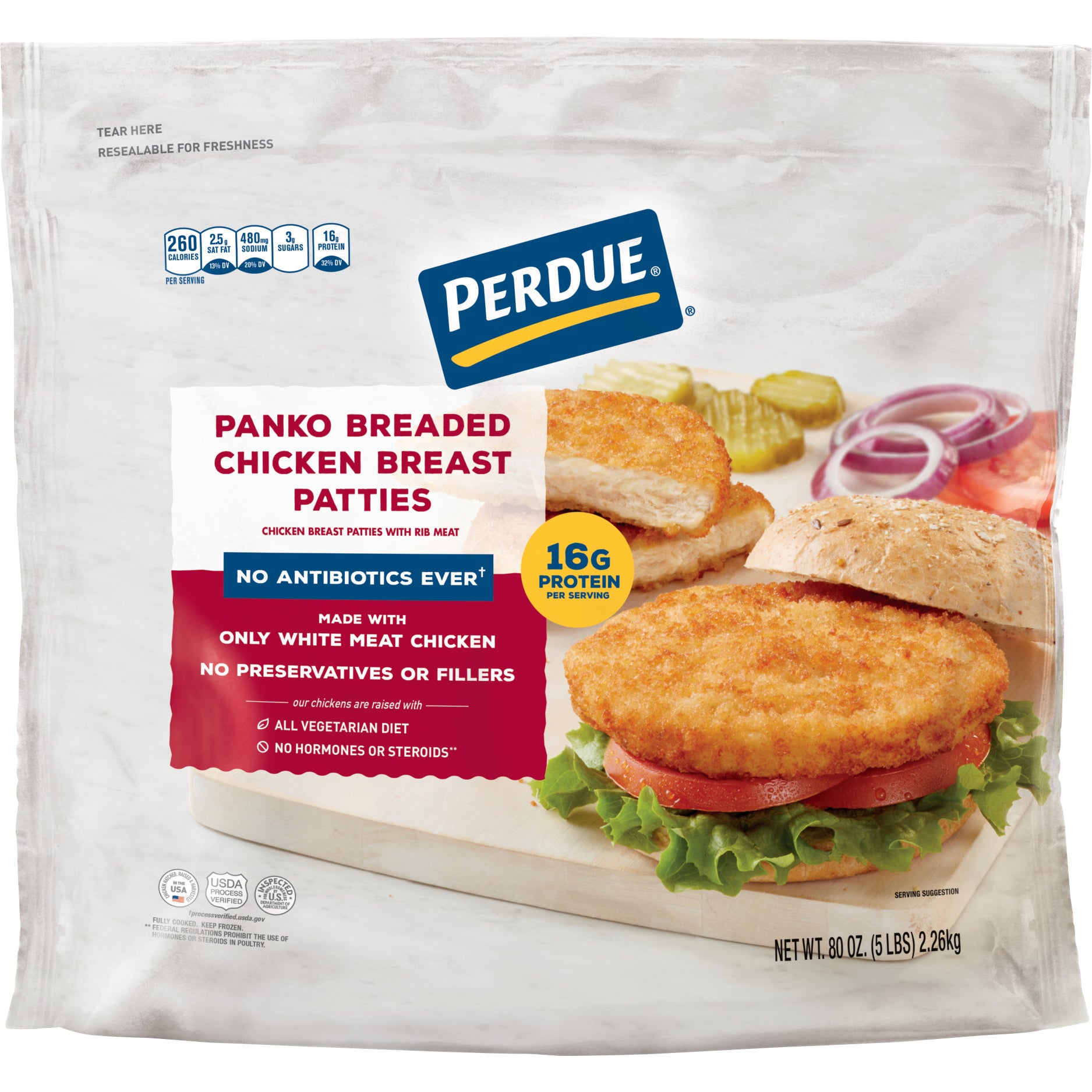 PERDUE PANKO CHICKEN PATTIES 5 LBS - Image 1