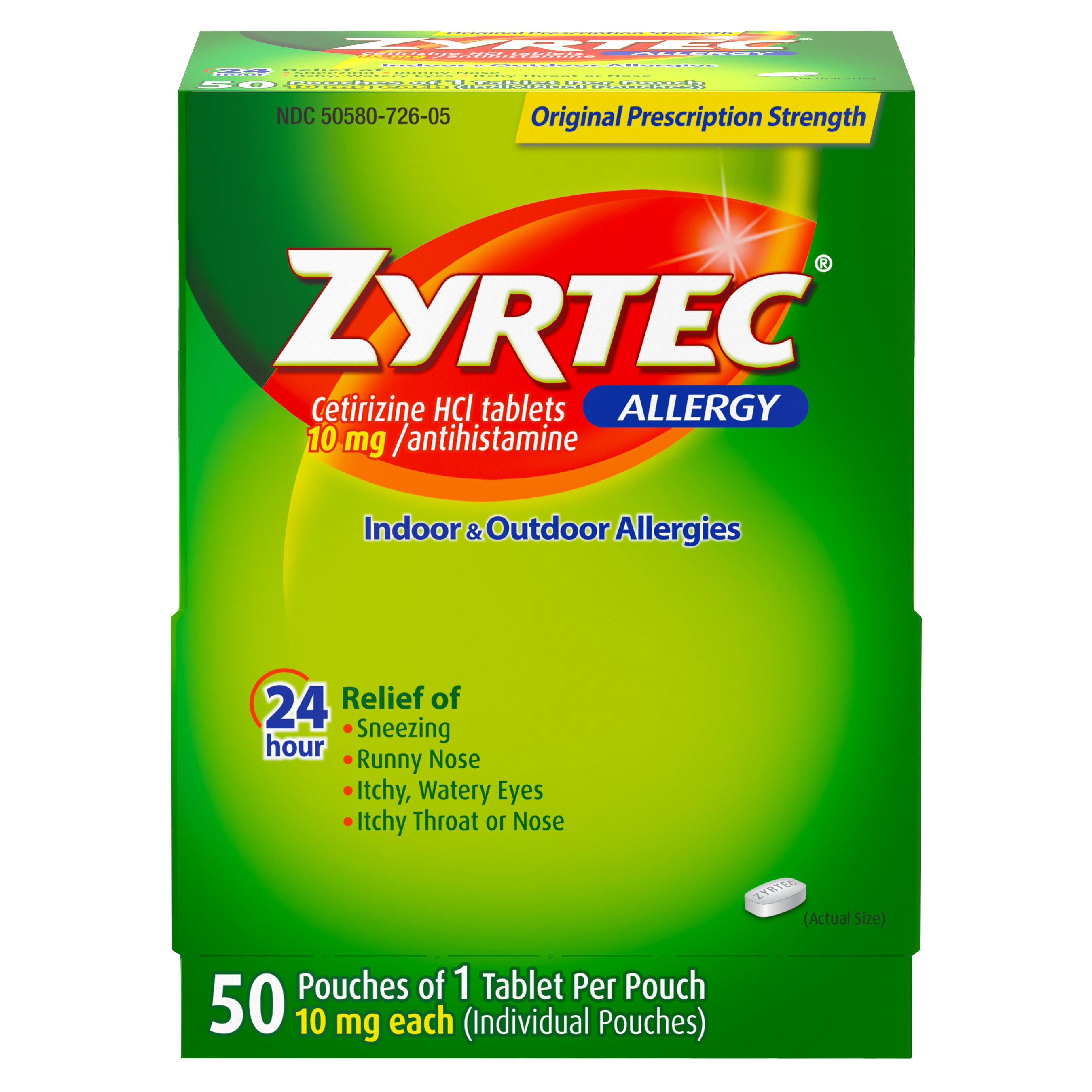 ZYRTEC ALLERGY DISPENSIT 50CT X 1 TABLET - Image 1