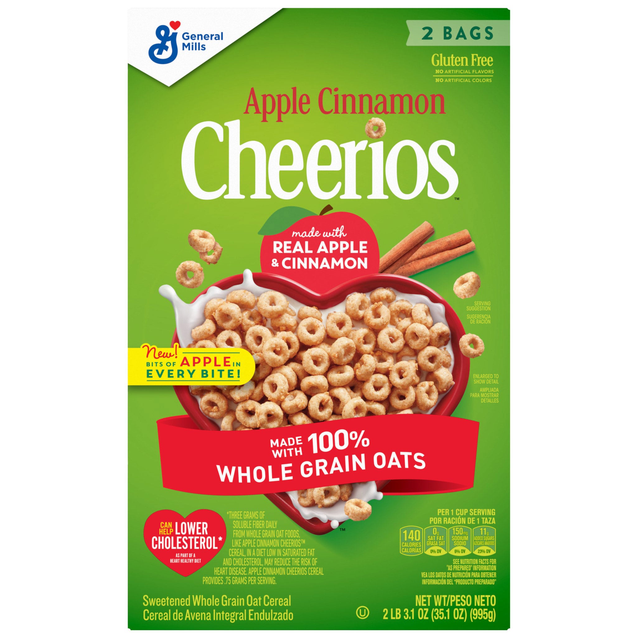 GENERAL MILLS APPLE CINNAMON CHEERIO 35.1 OUNCES
