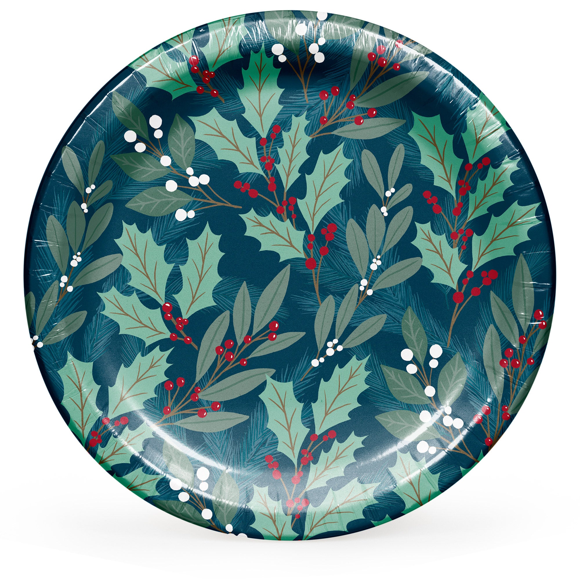 HAPPY HOLIDAY GREENS PERFORMA PLATE 100 CT