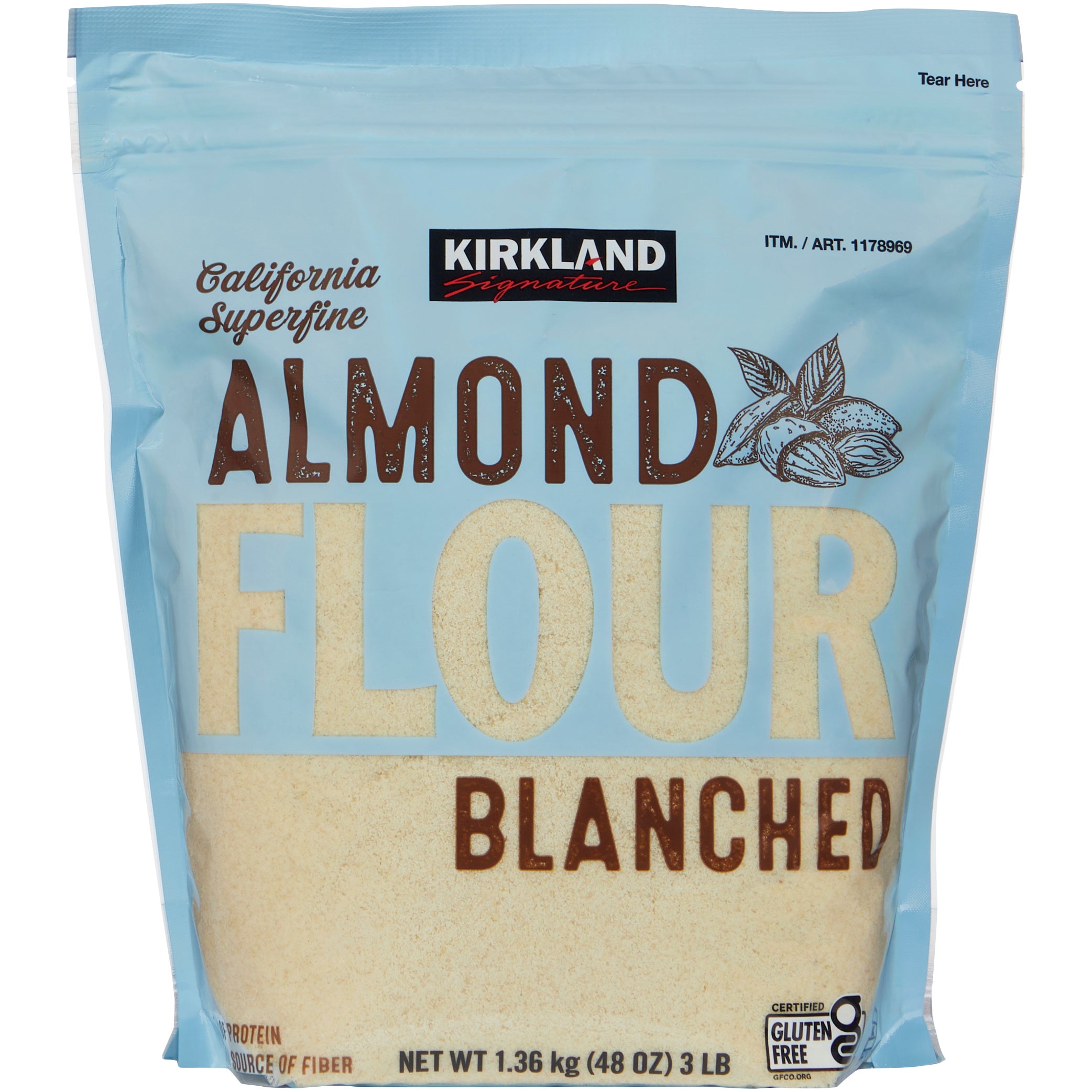 KIRKLAND SIGNATURE BLANCHED ALMOND FLOUR 3-LB. - Image 1