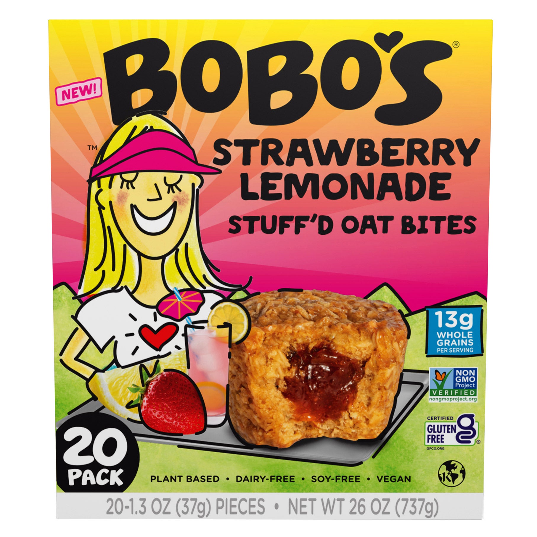 BOBO'S STUFF'D BITES STRAWBERRY LEMONADE 20/1.3 OZ