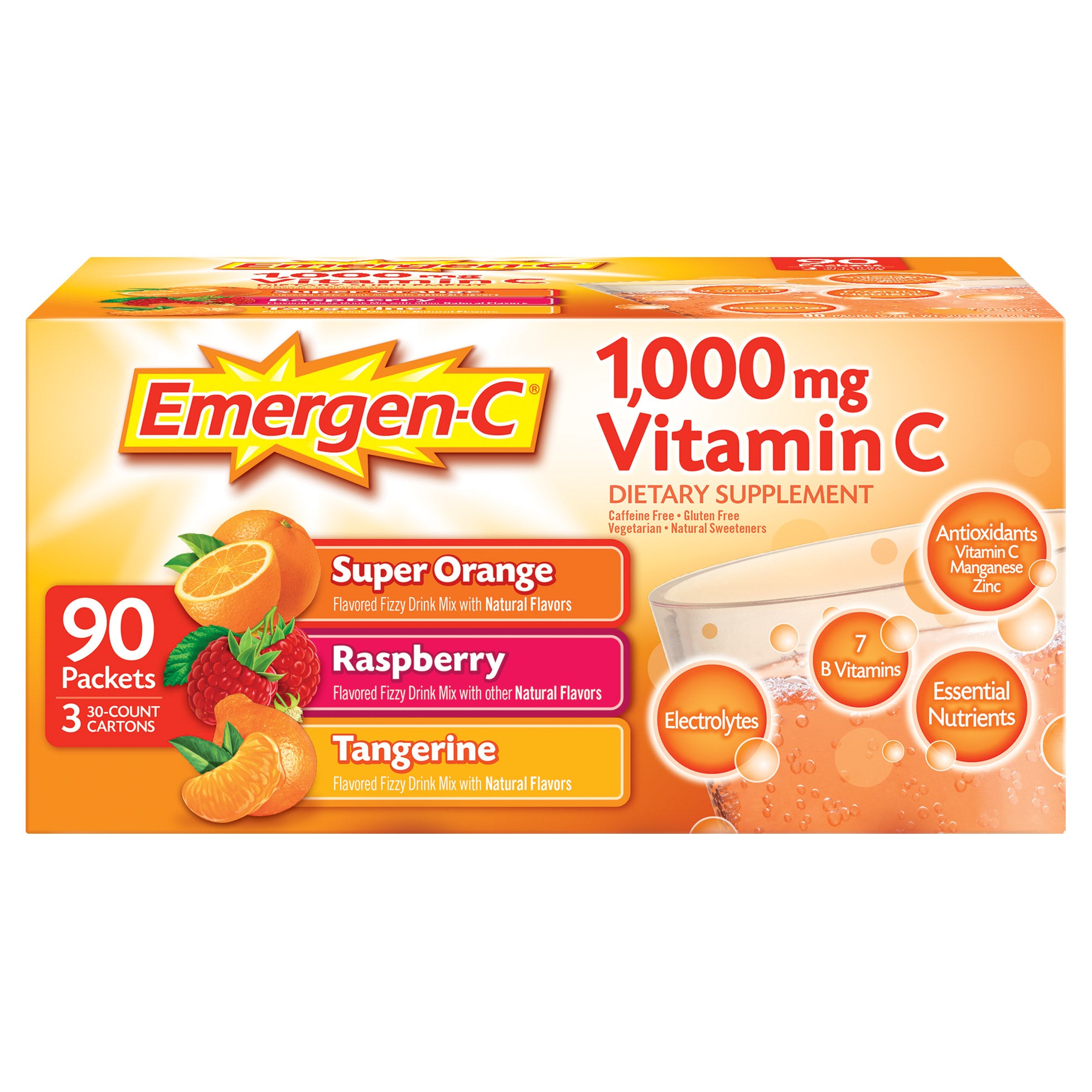 EMERGEN-C VITAMIN C 1000MG 90 CT VARIETY PACK - Image 1