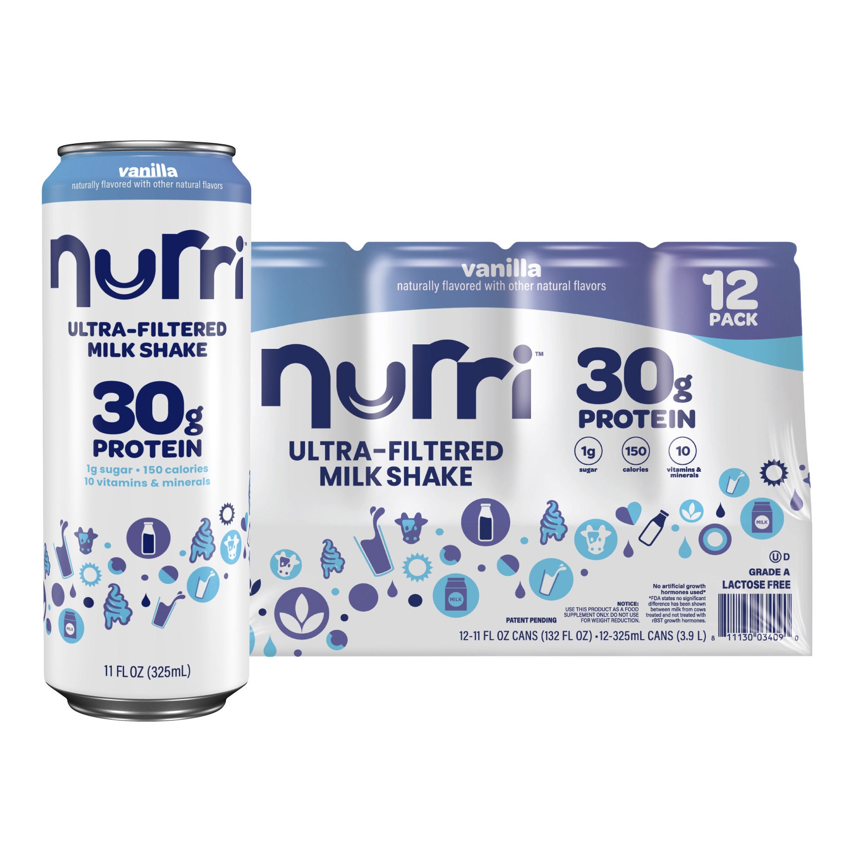 NURRI PROTEIN SHAKE VANILLA 12PK / 11 FL OZ EACH - Image 1