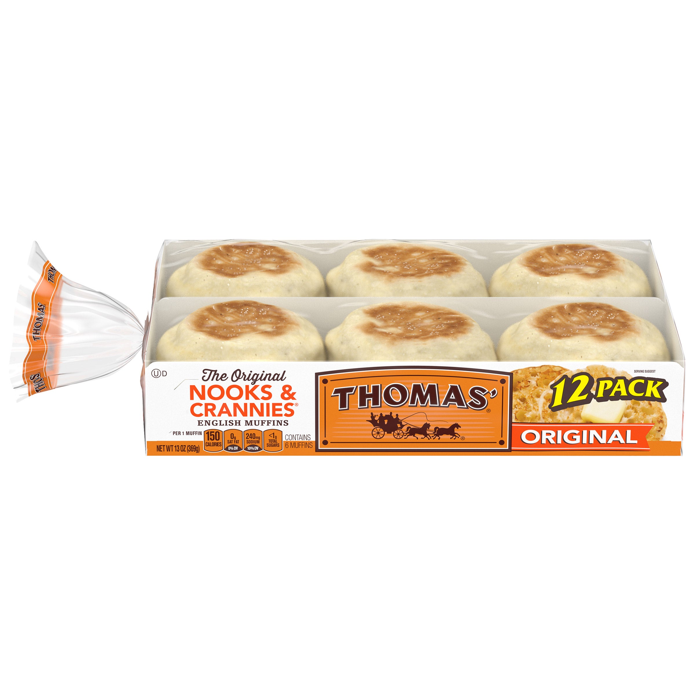 THOMAS ORIGINAL ENGLISH MUFFINS 12 COUNT 24 OUNCES
