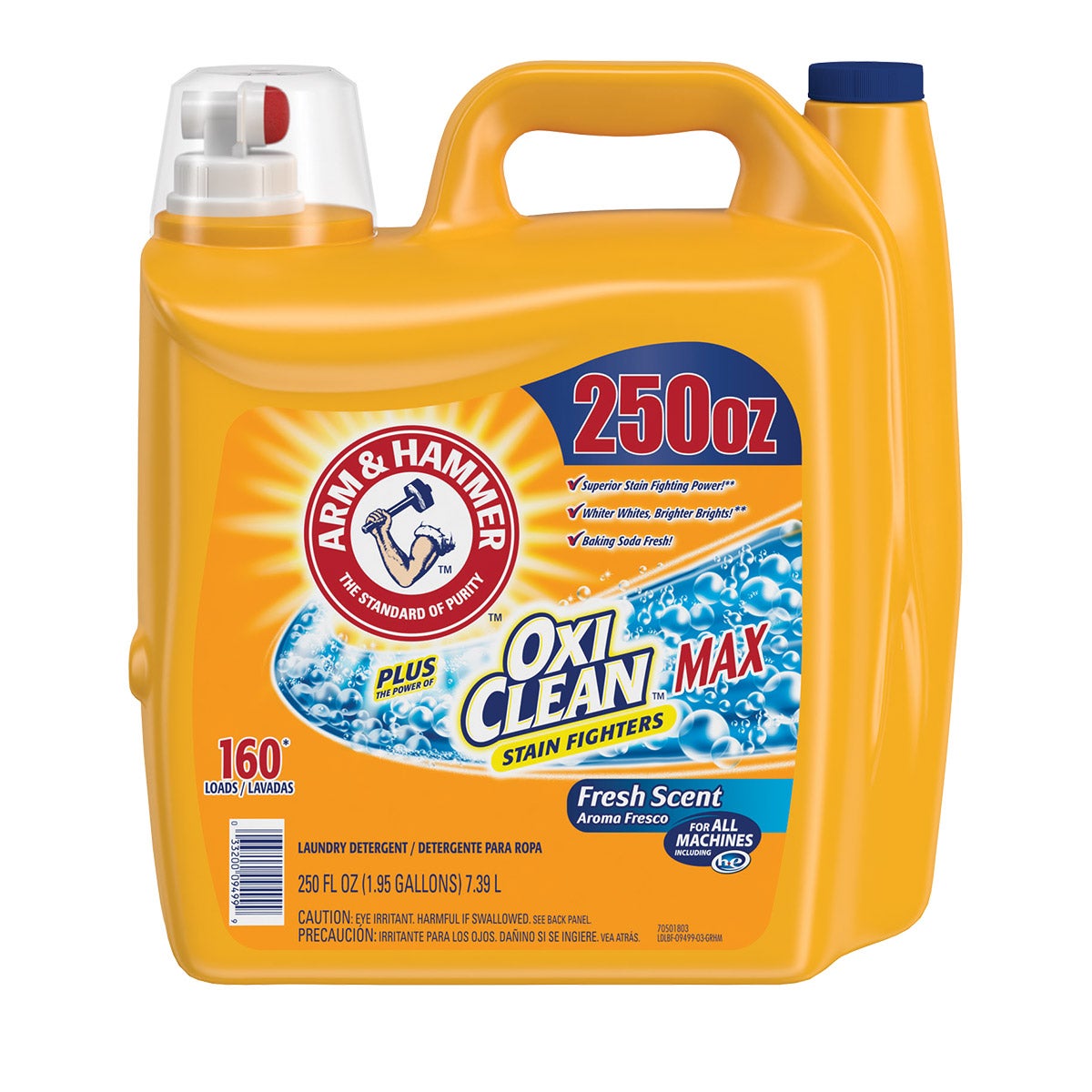 A&H PLUS OXICLEAN MAX LAUNDRY DETERGENT 160 LOADS / 250 OZ - Image 1