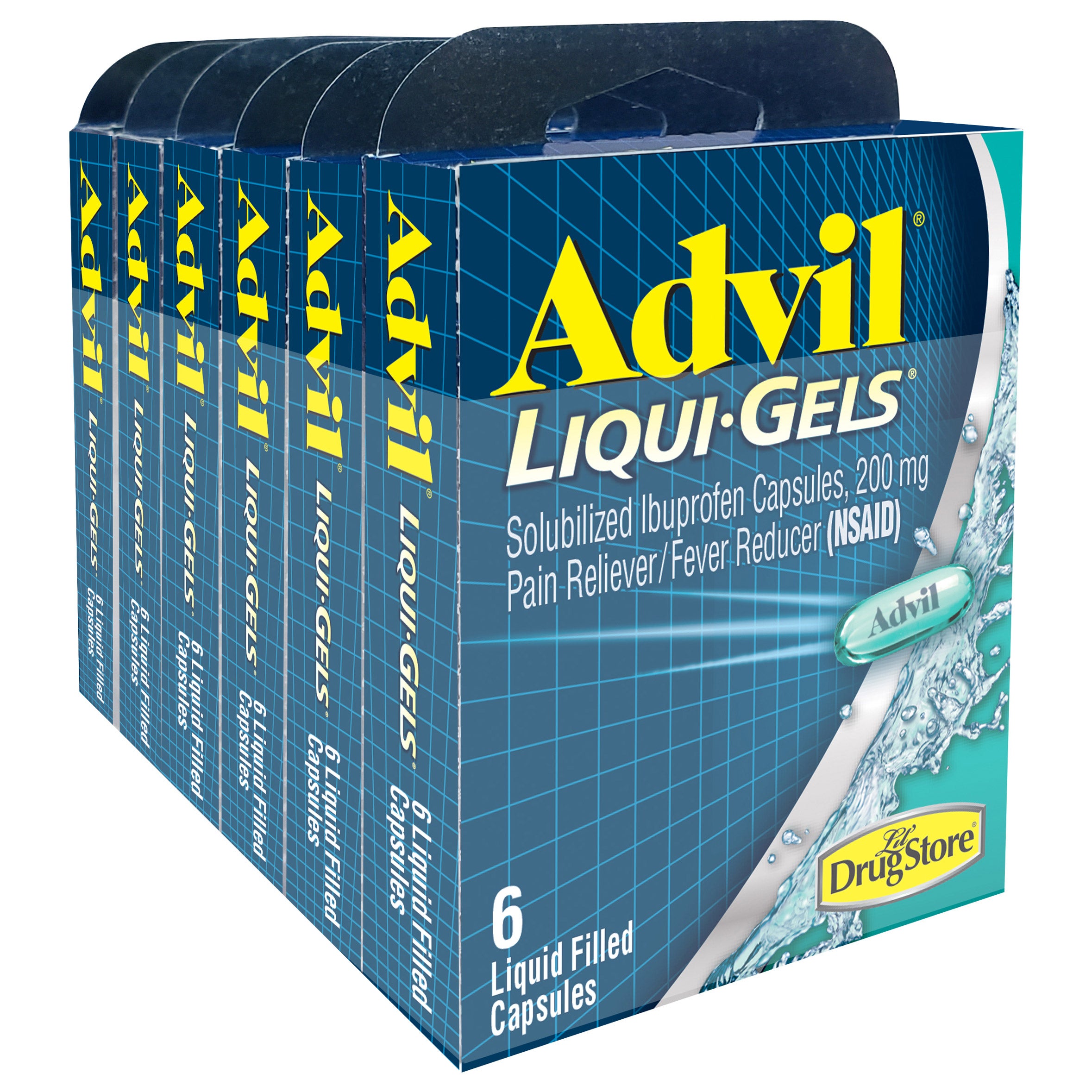 LIL DRUG STORE ADVIL LIQUI-GELS 200MG 6/6 COUNT CAPLETS