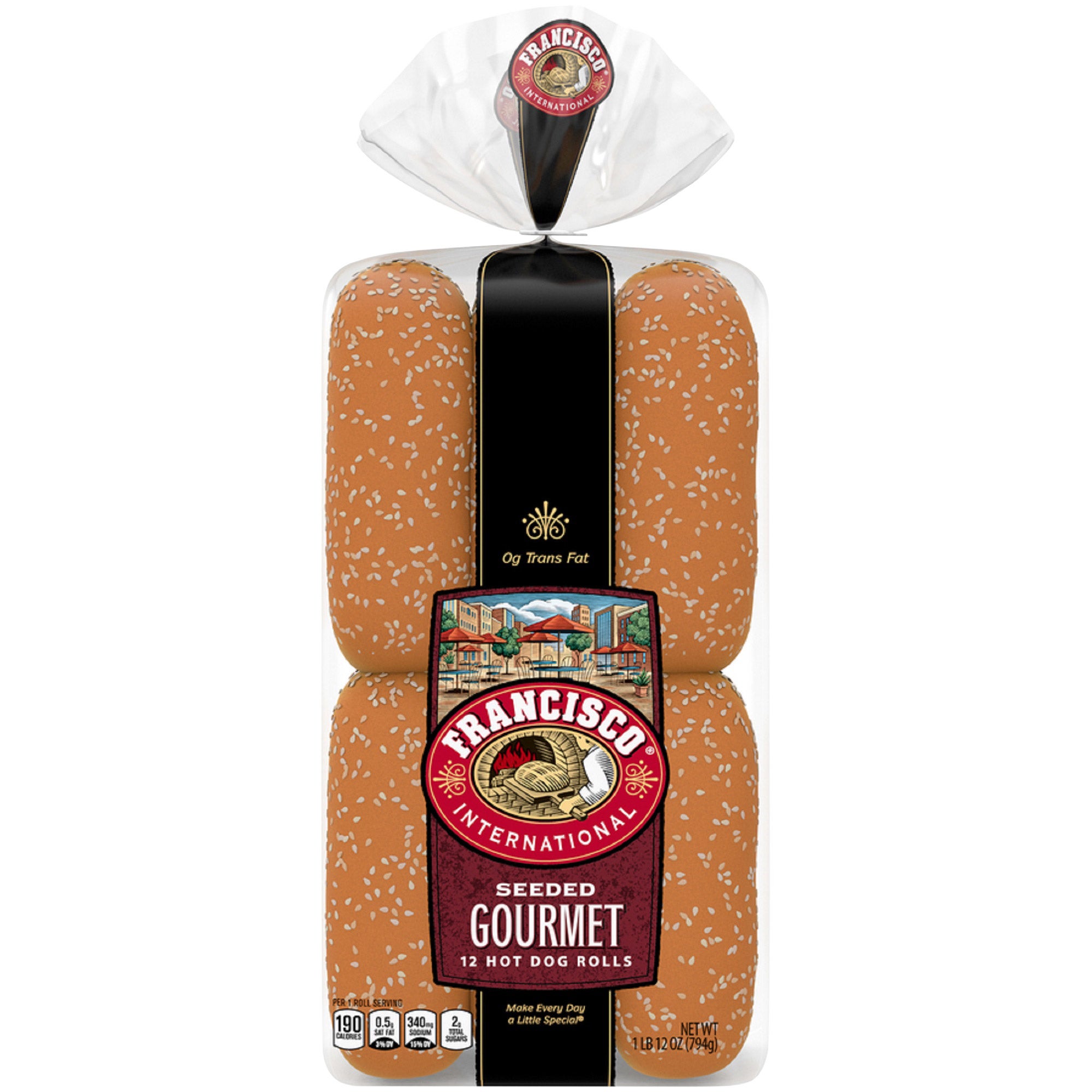 FRANCISCO GOURMET SEEDED BUNS 12 CT