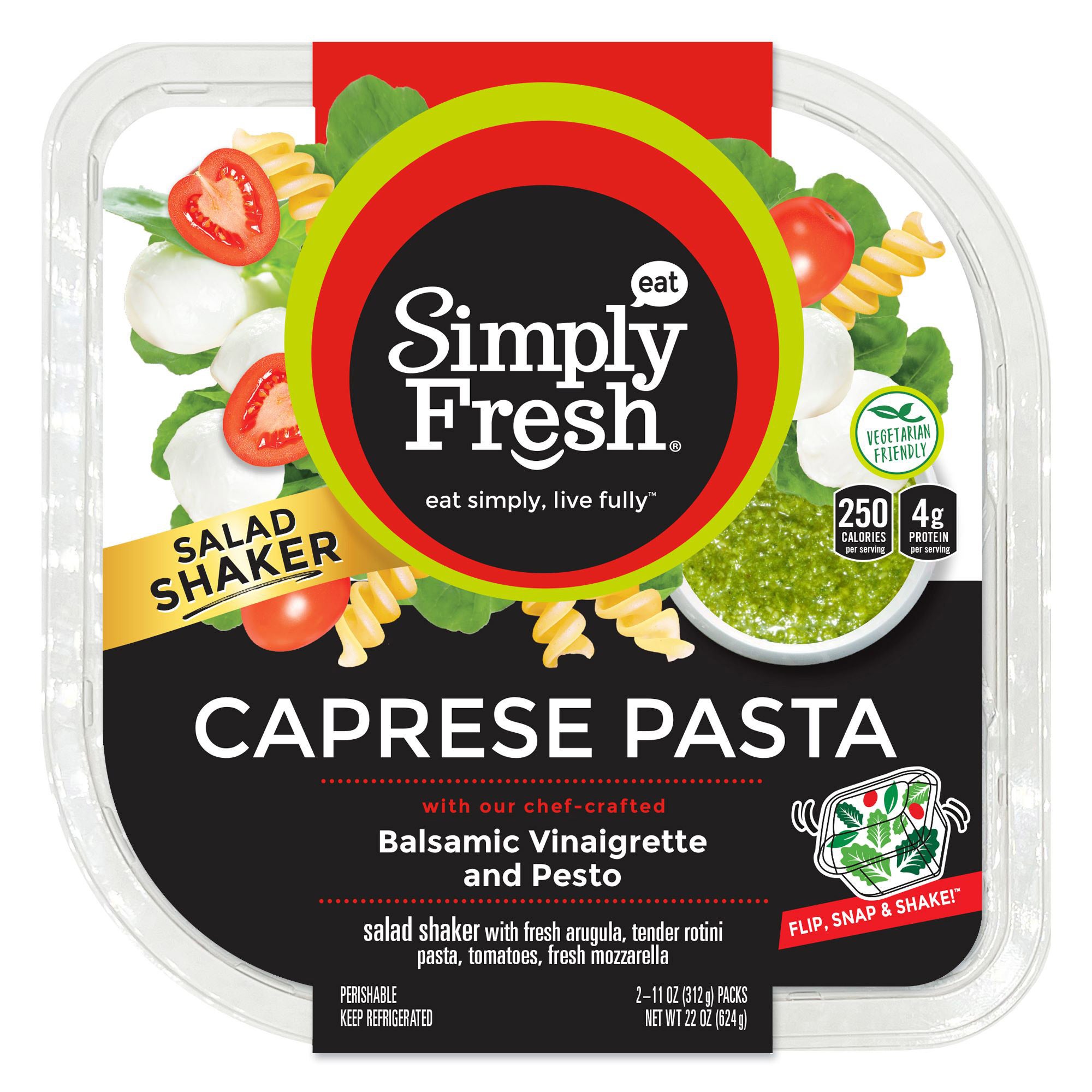 SIMPLY FRESH CAPRESE PASTA SHAKER SALAD 2/11 OZ